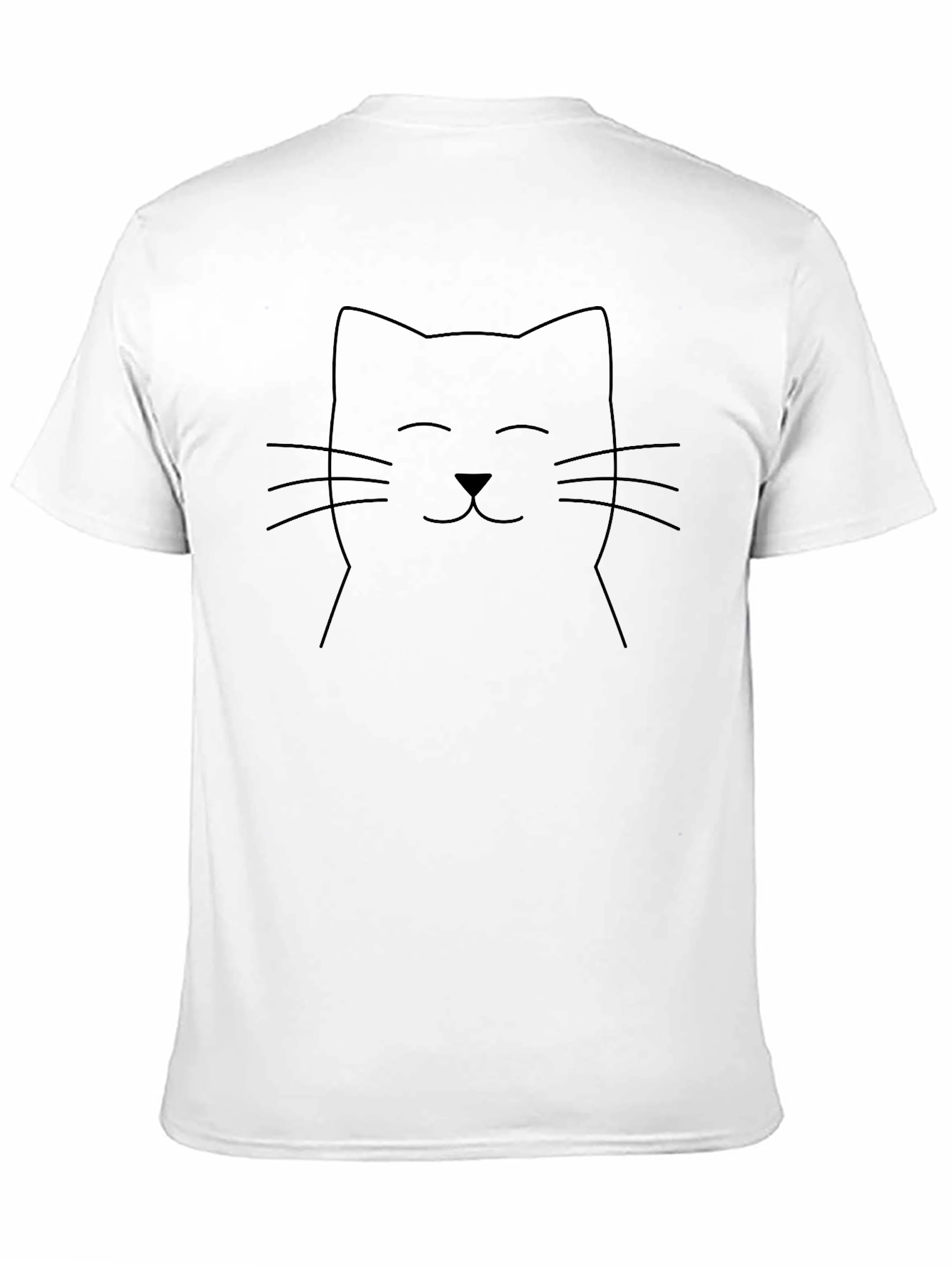 Black Minimalist Cat Graphic Tee - Soft Cotton Blend view 11