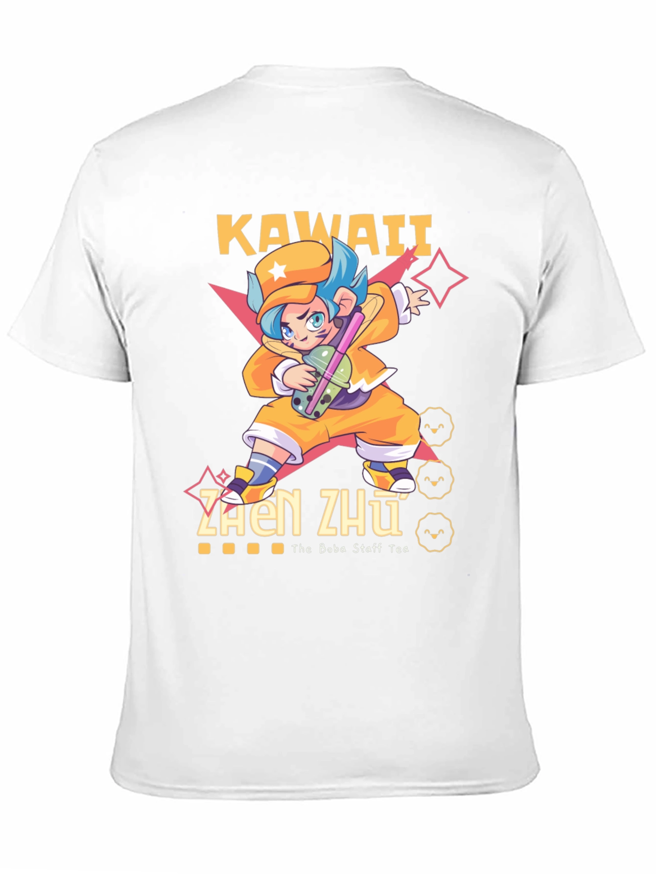 Black Kawaii Zhen Zhu Boba Tea T-Shirt view 11