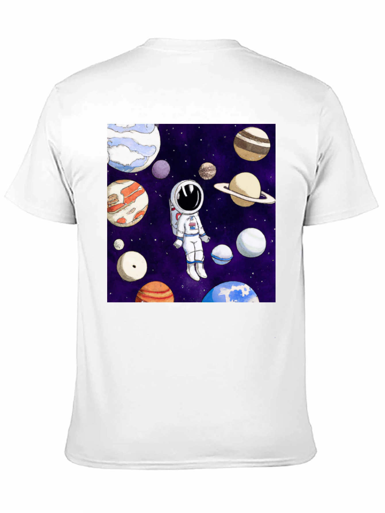 Black Astronaut & Planet Graphic T-Shirt - Space Adventure view 11