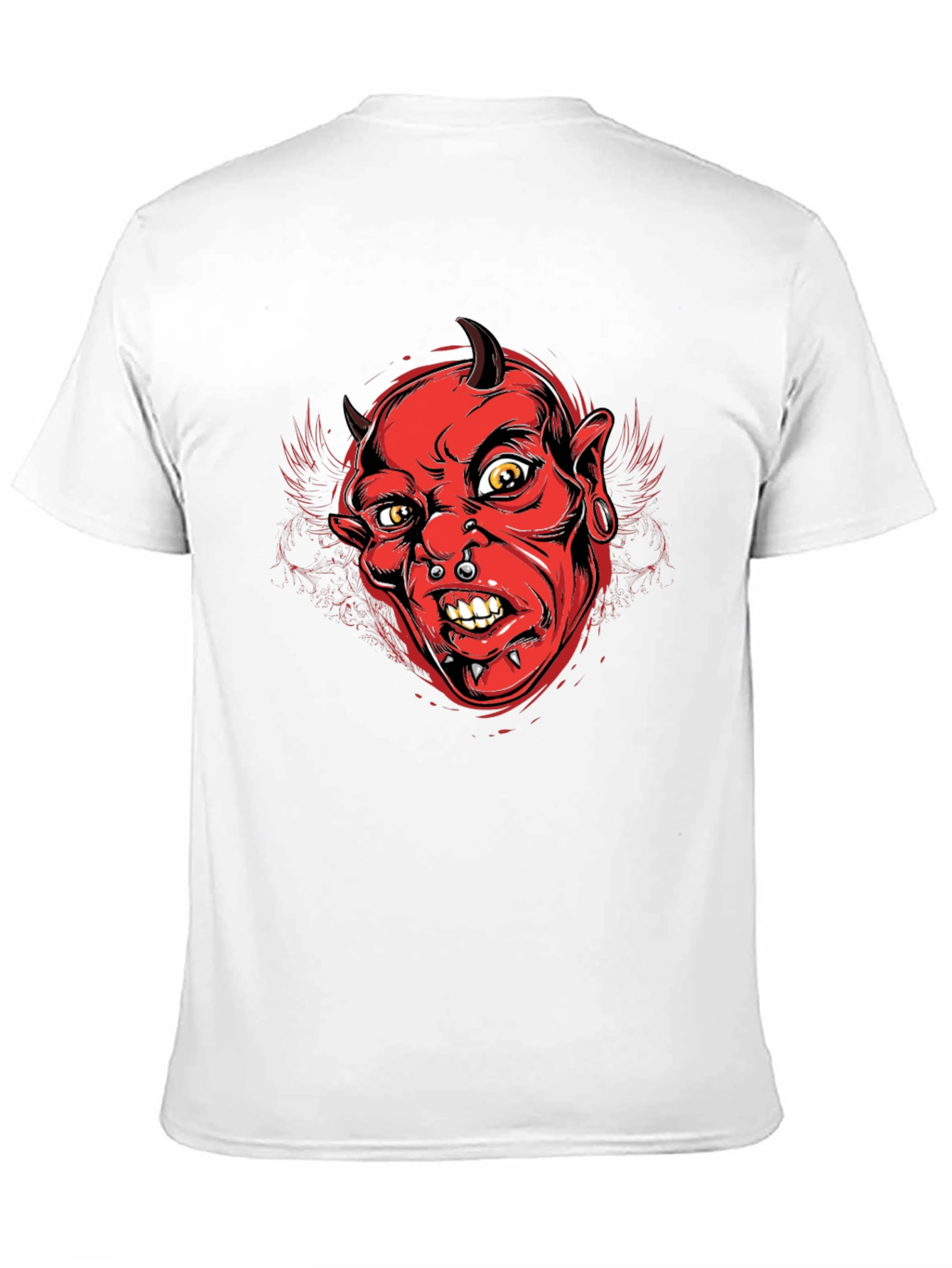 Black Devil Graphic Print Men's Black T-Shirt view 11