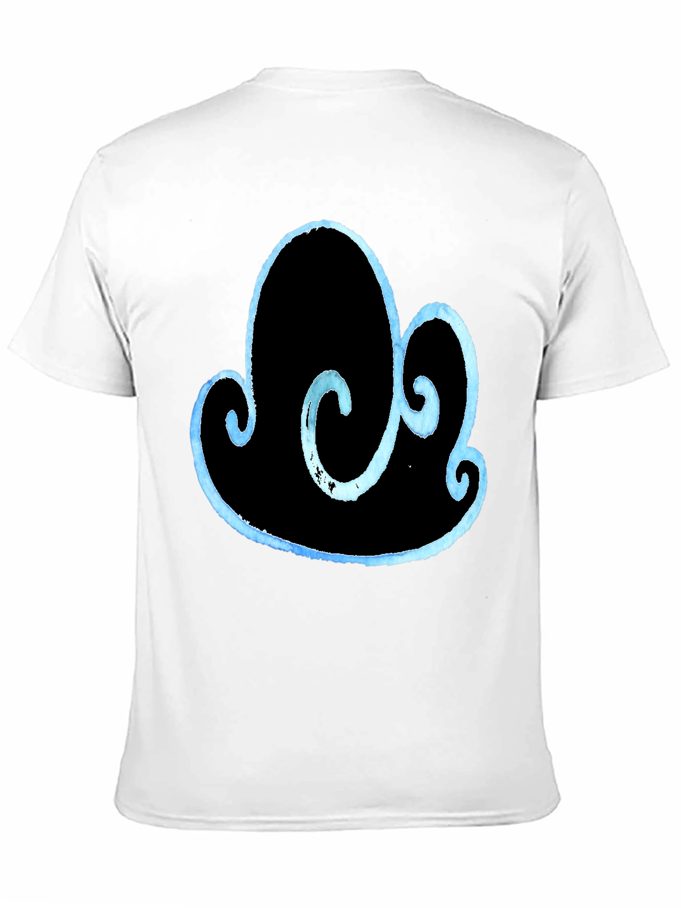Black Abstract Cloud Design T-Shirt view 11