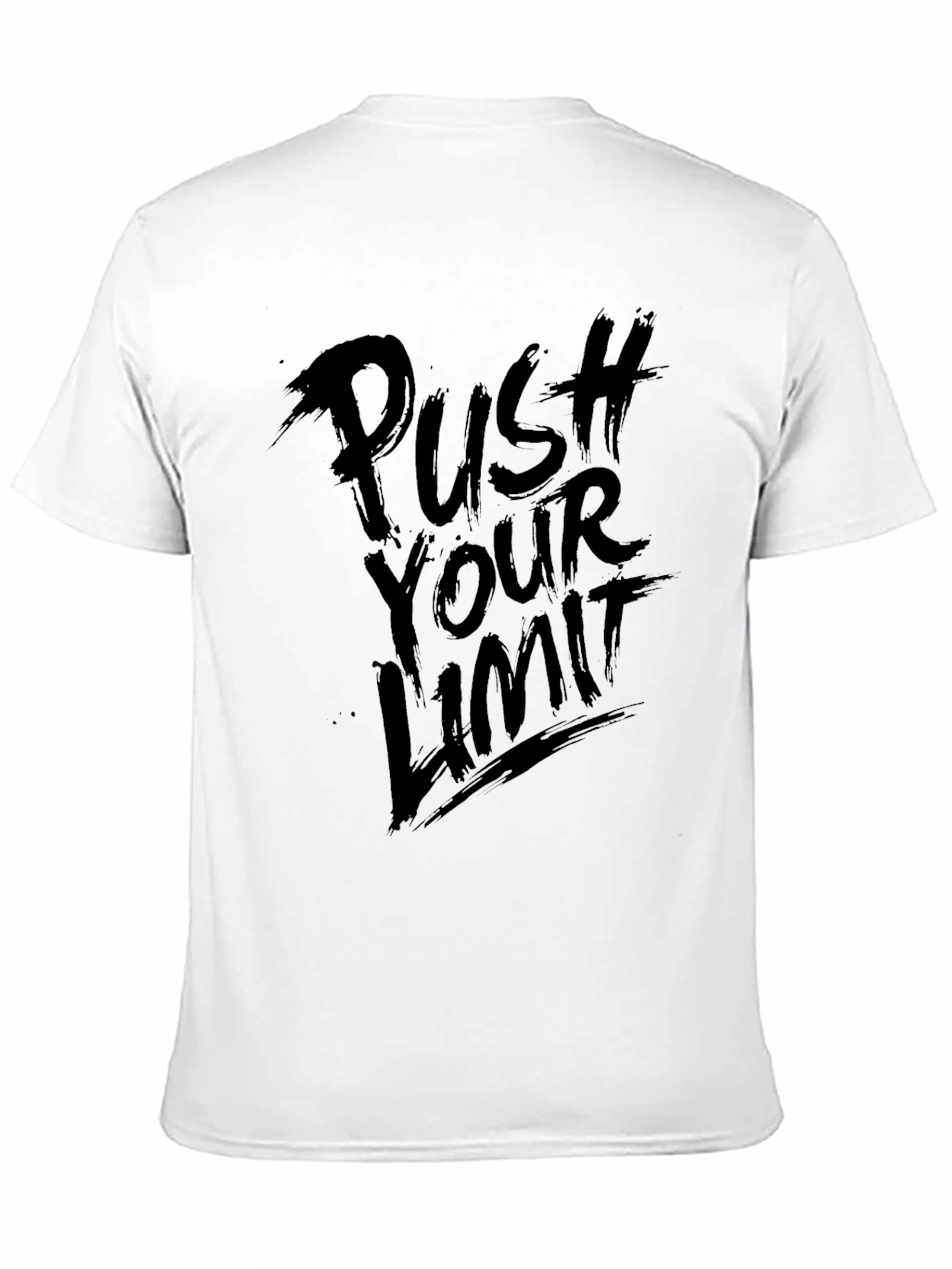 Black Push Your Limit Black Graphic Tee - Motivational Design view 11