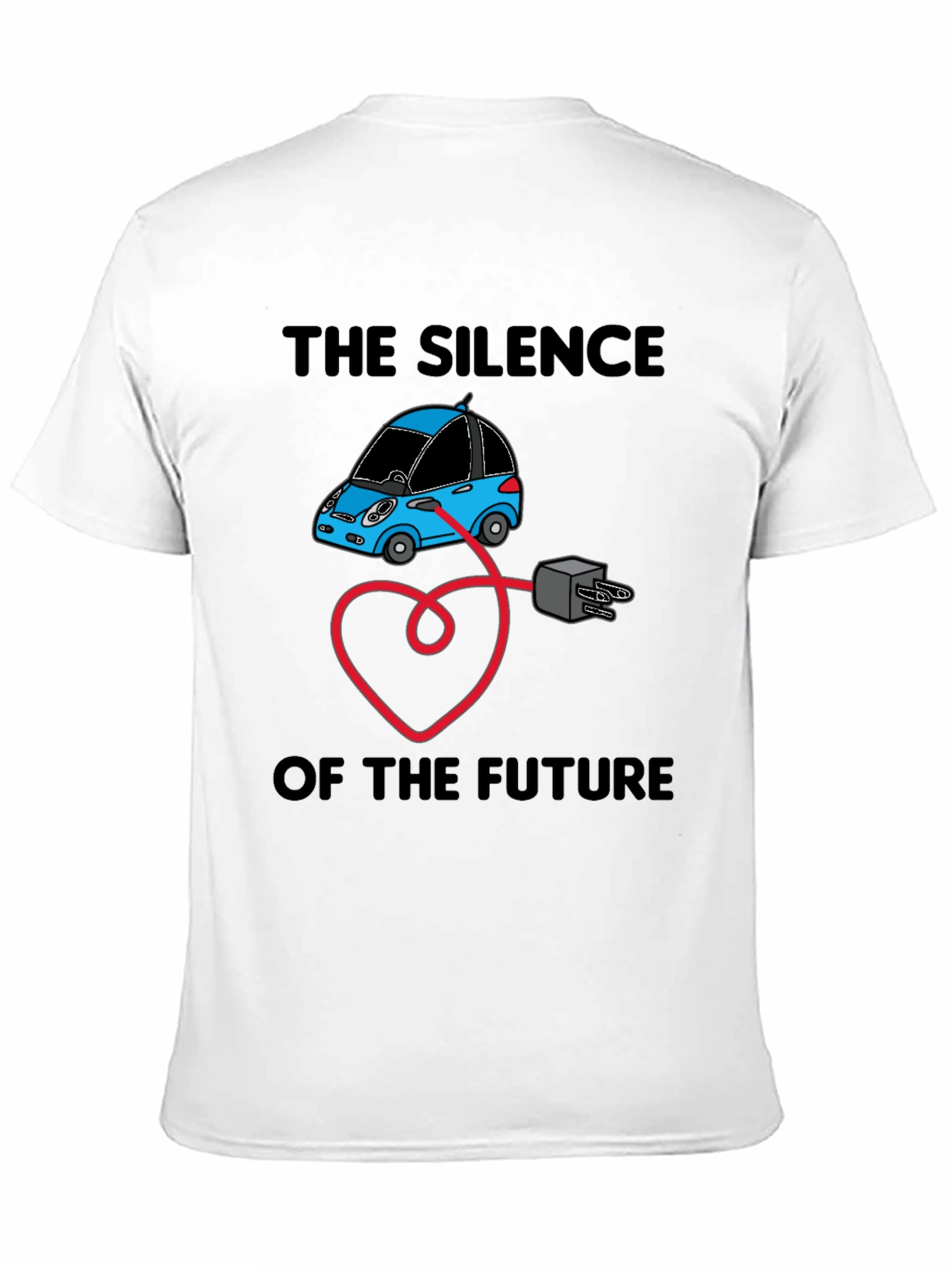 Black Electric Car T-Shirt - Silence of the Future view 11