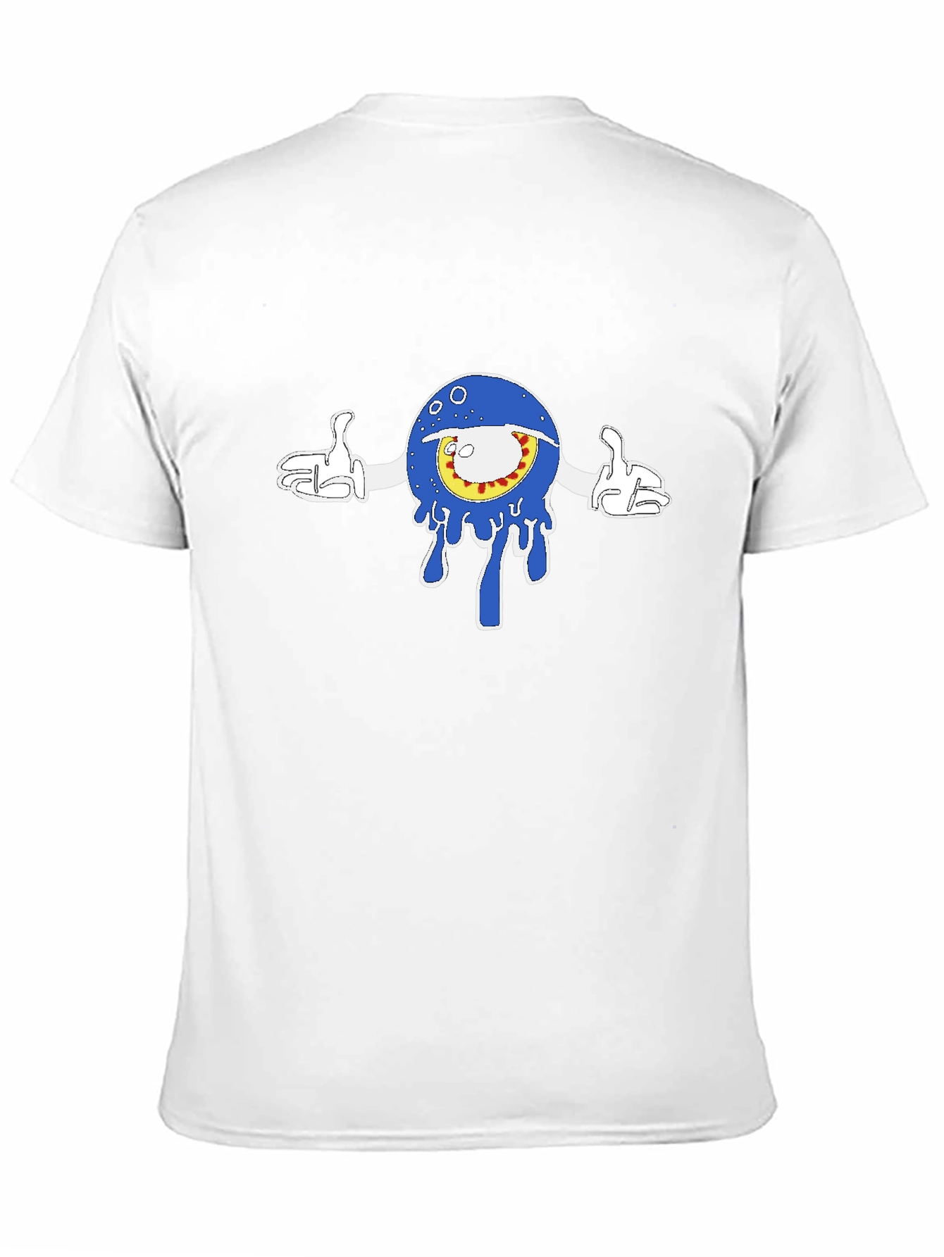 Black Novelty Cartoon Drip Graphic T-Shirt - Black view 11