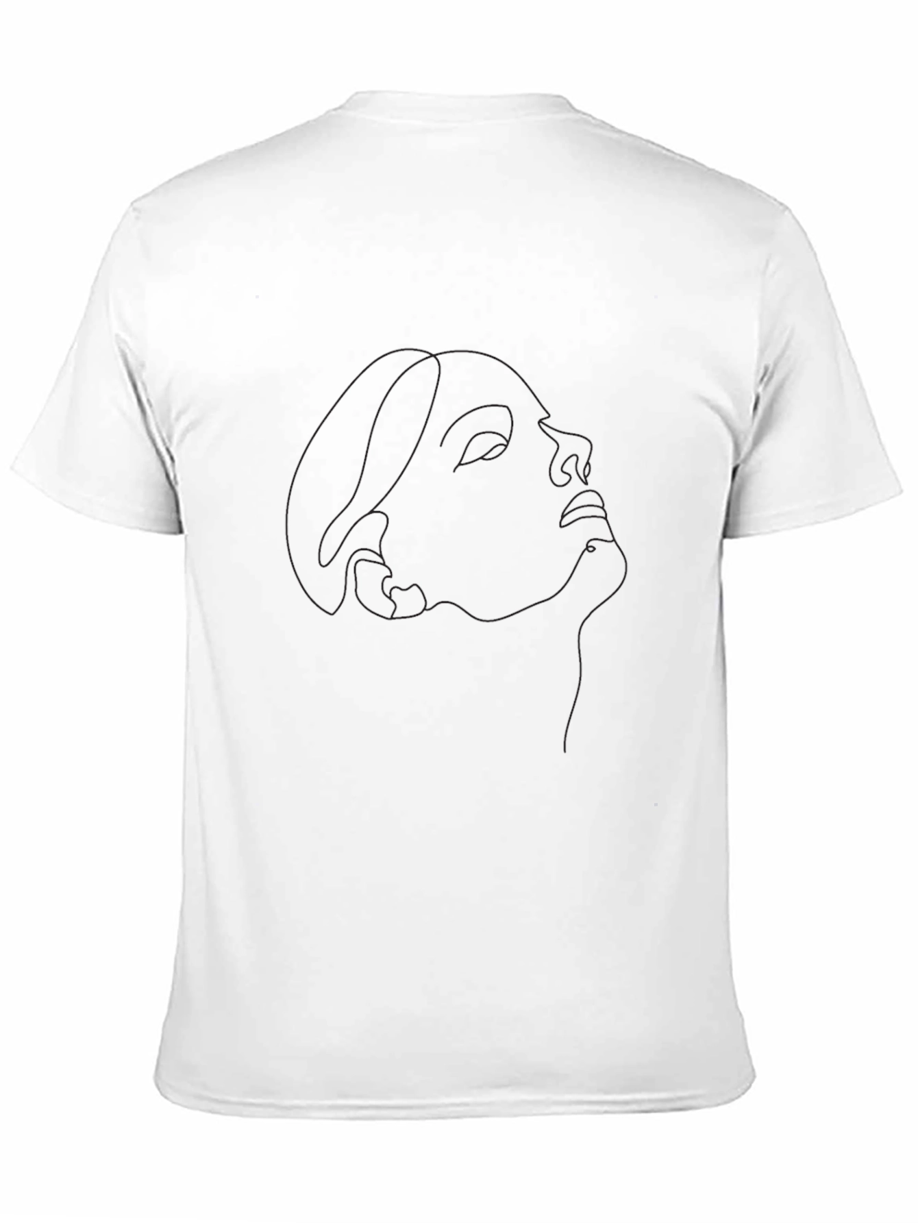 Black Minimalist Portrait Line Art Black T-Shirt view 11