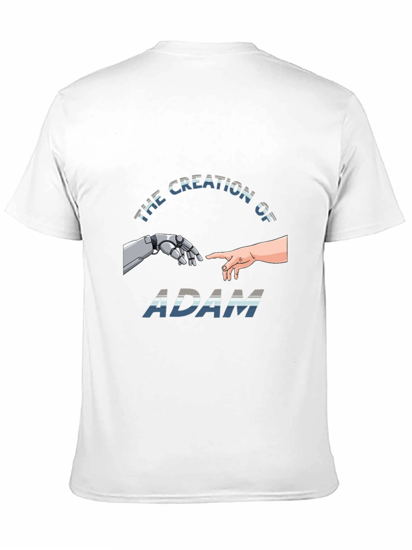 Black Creation of Adam Robot Touch T-Shirt view 11