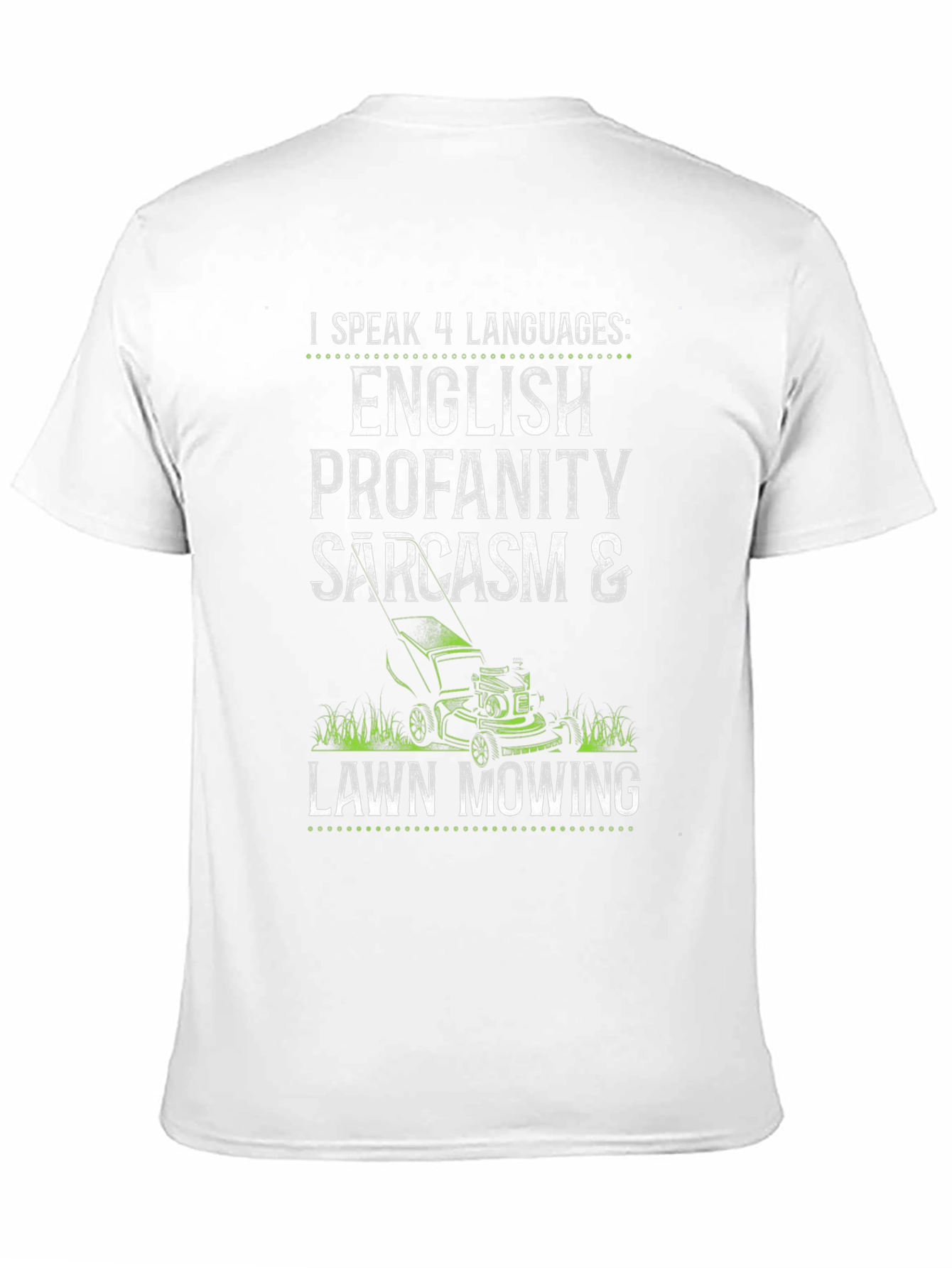 Black Funny Languages Lawn Mowing T-Shirt view 11