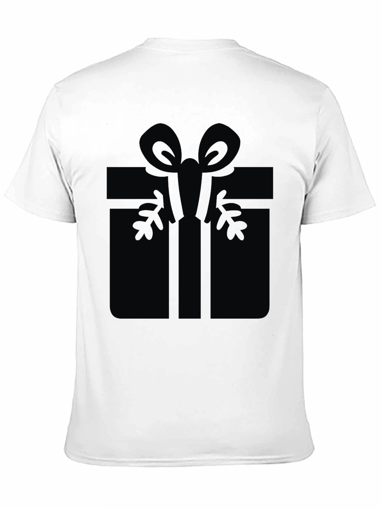 Black Festive Gift Graphic Tee - Black Cotton Blend view 11