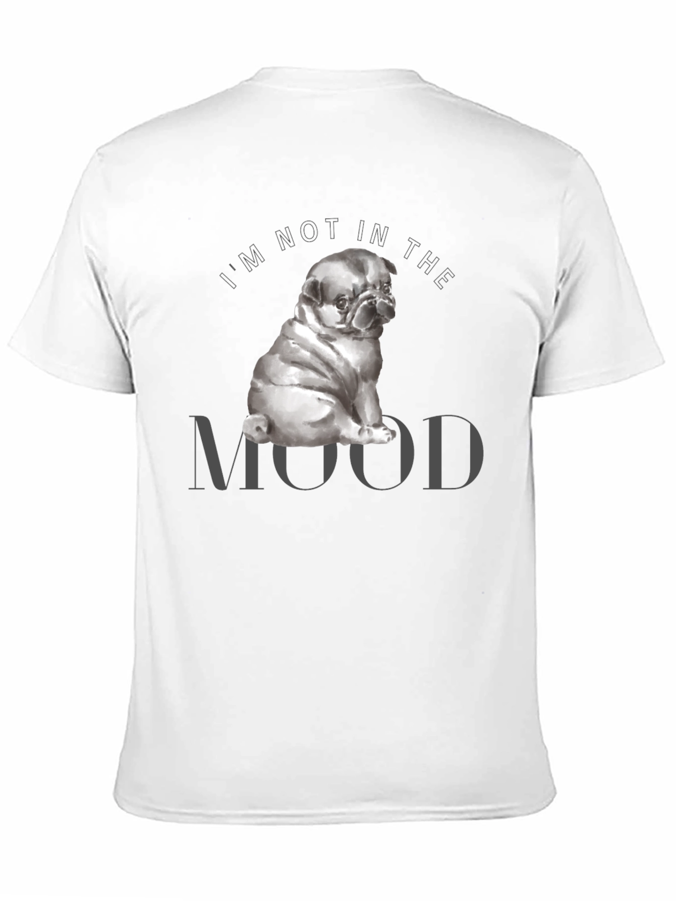 Black Pug Mood Graphic Tee - Men's Short Sleeve Black T-Shirt view 11