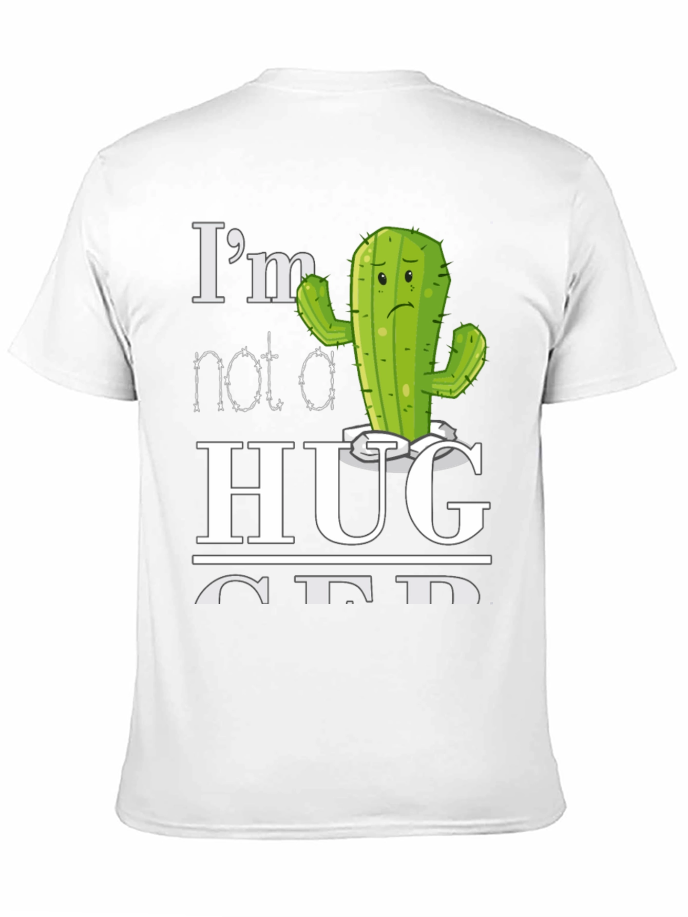 Black I'm Not a Hugger Cactus T-Shirt view 11