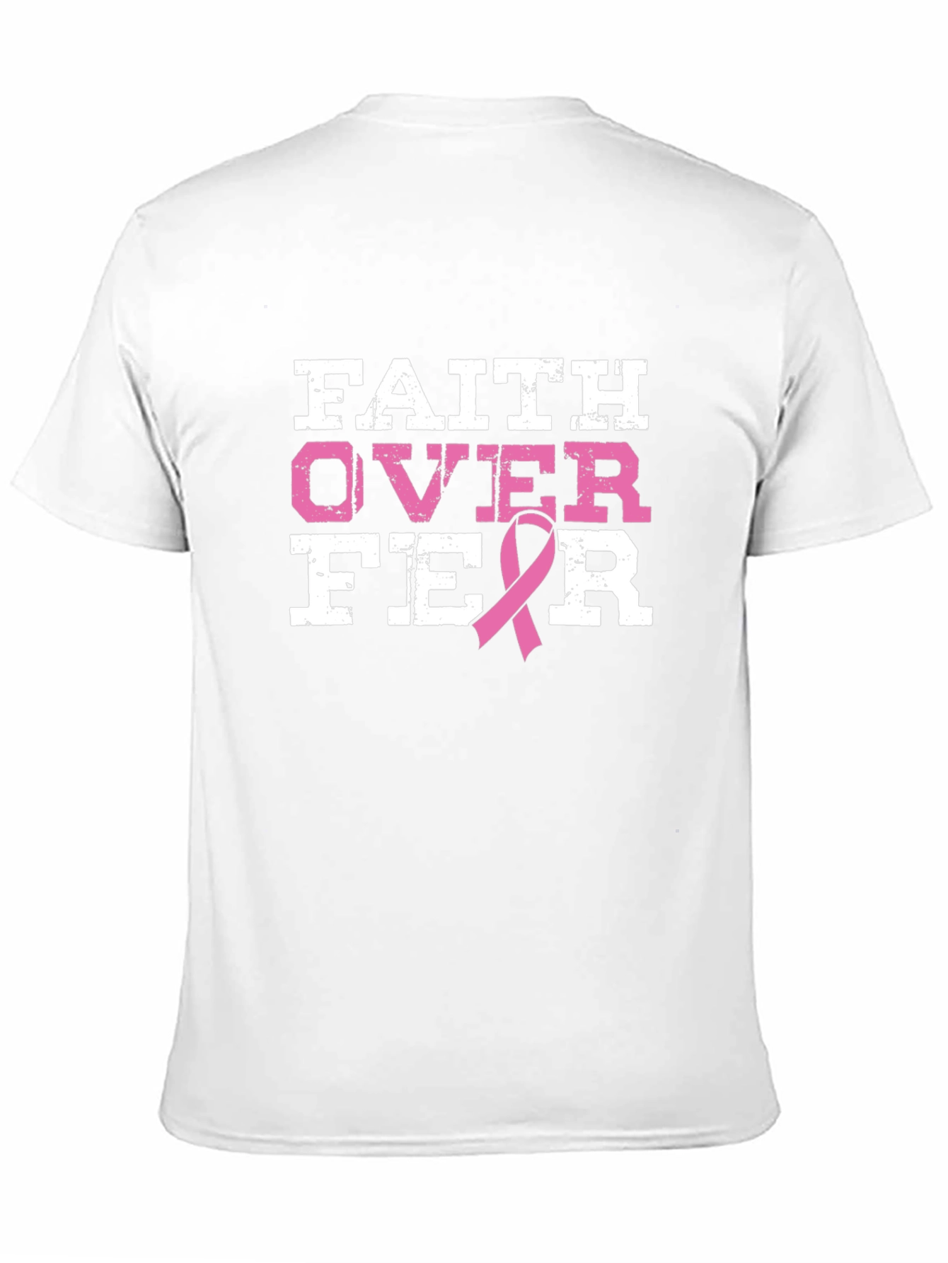 Black Faith Over Fear Breast Cancer Awareness T-Shirt view 11