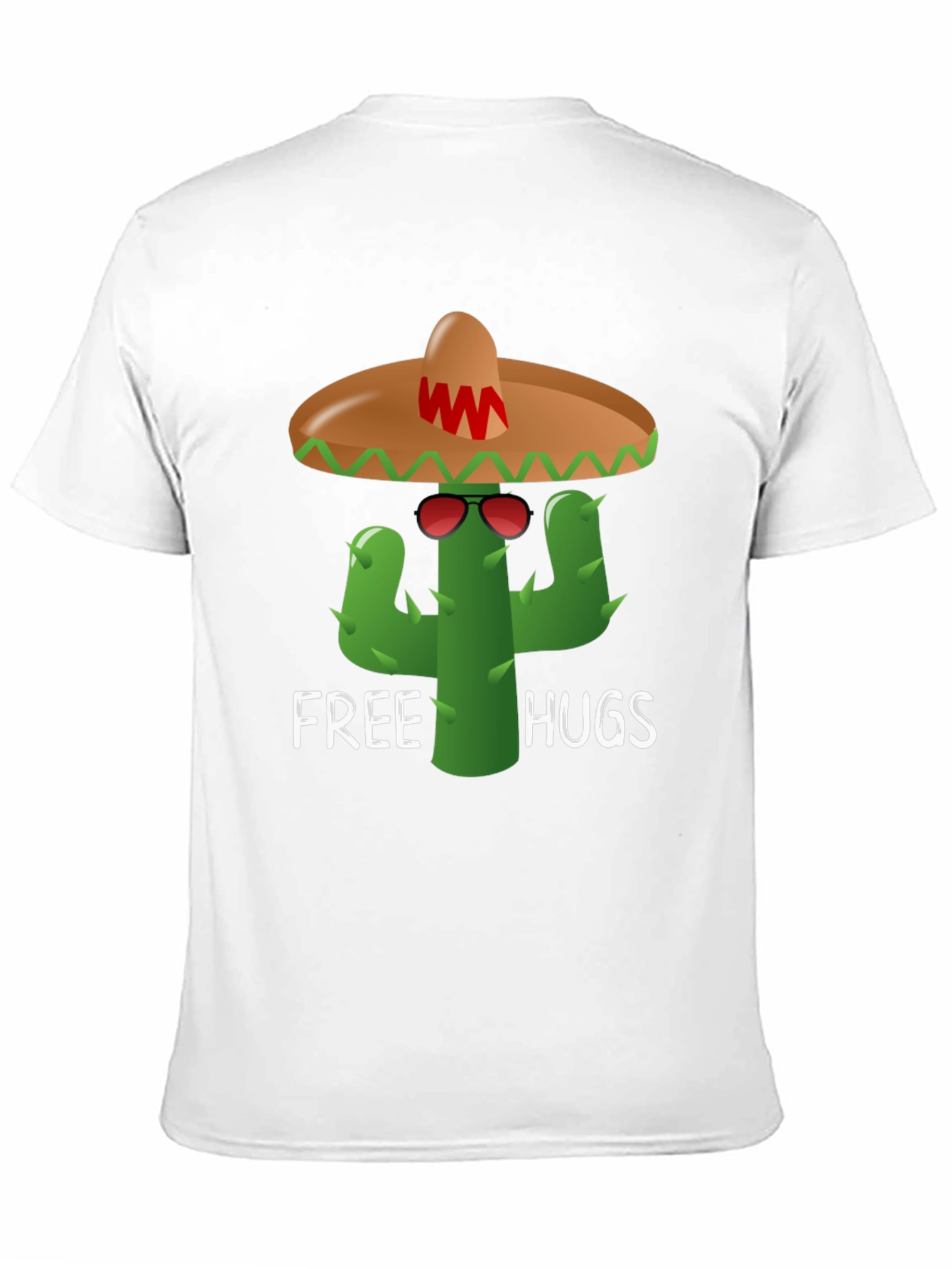 Black Free Hugs Cactus Tee - Fun Graphic T-Shirt view 11