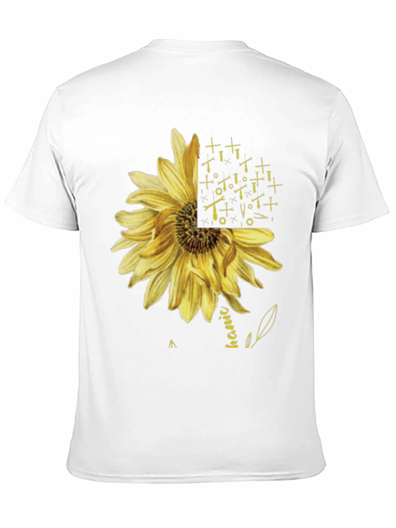Black Mechanic Sunflower Graphic T-Shirt - Black view 11