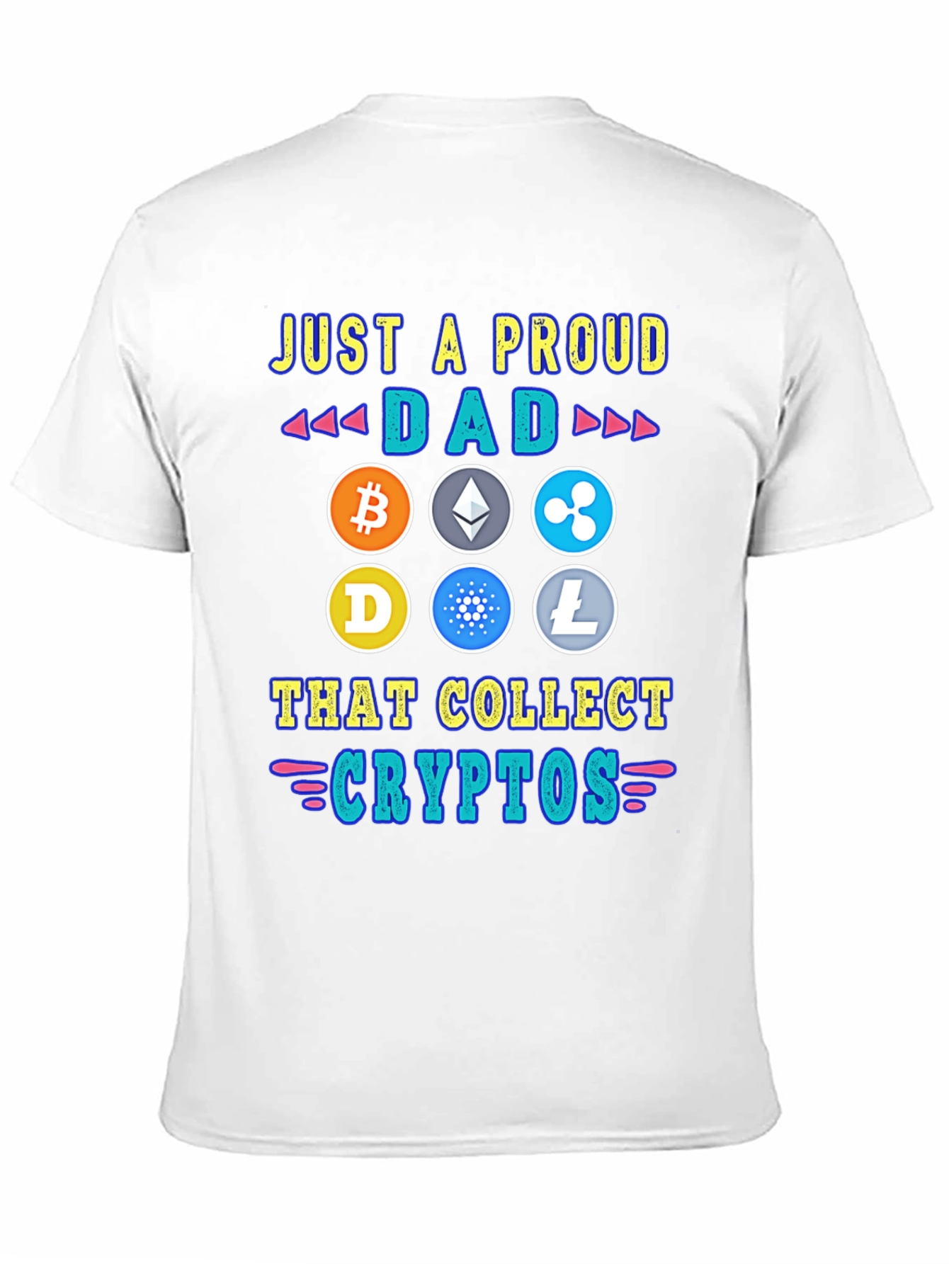 Black Proud Dad Crypto Collector T-Shirt view 11