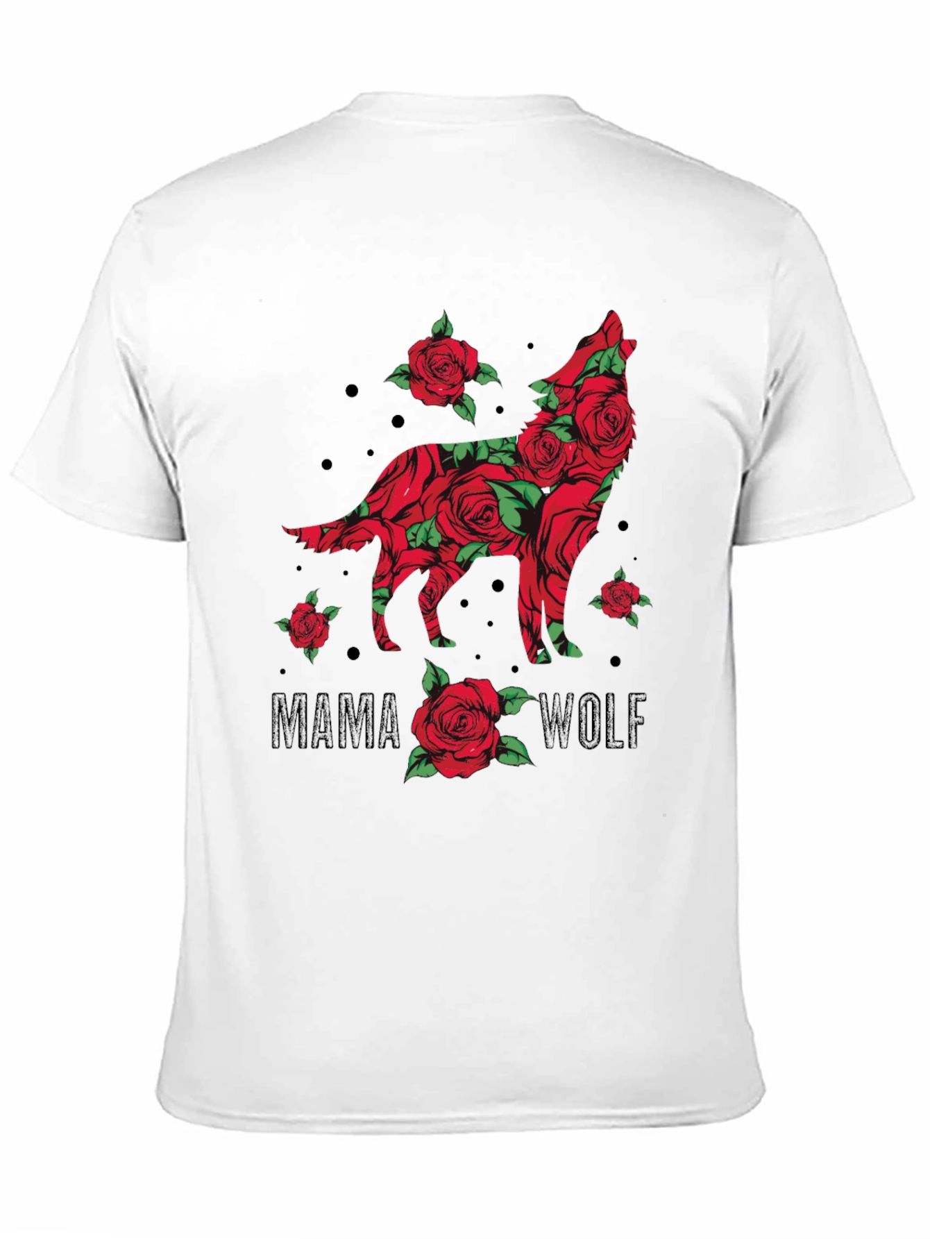 Black Mama Wolf Rose Graphic T-Shirt view 11