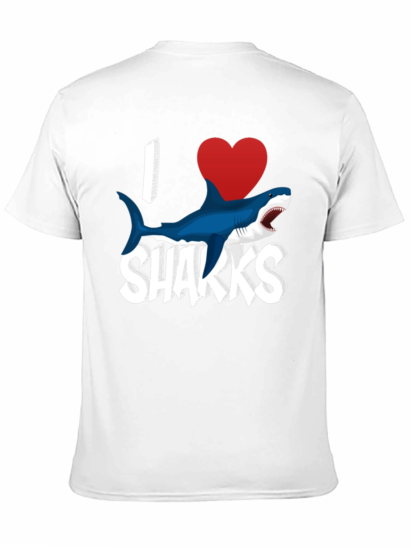 Black I Love Sharks T-Shirt - Black Cotton Blend view 11