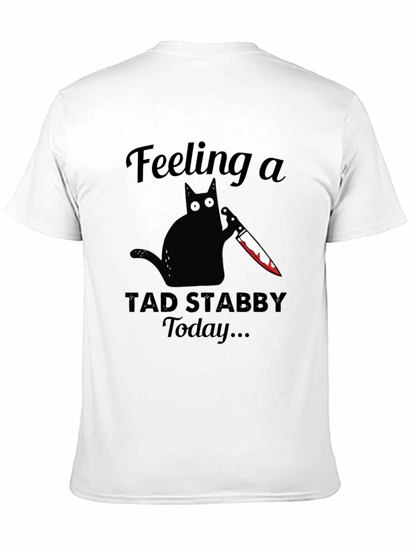 Black Feeling Stabby Cat Graphic Tee - Black Cotton T-Shirt view 11