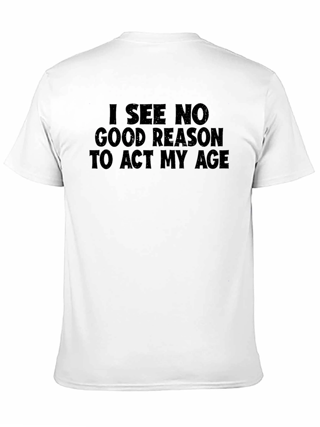 Black Funny "Act My Age" Graphic T-Shirt - Black Cotton Tee view 11