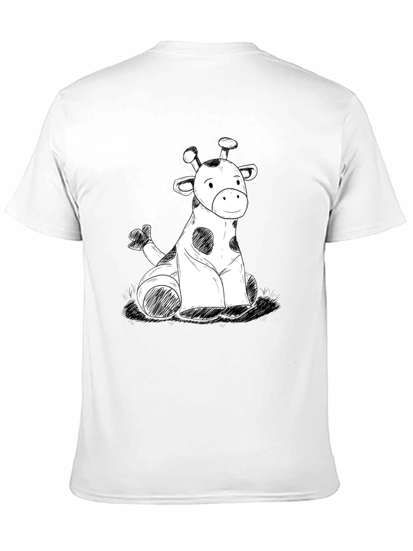 Black Giraffe Sketch Graphic Tee - Soft Cotton Comfort view 11