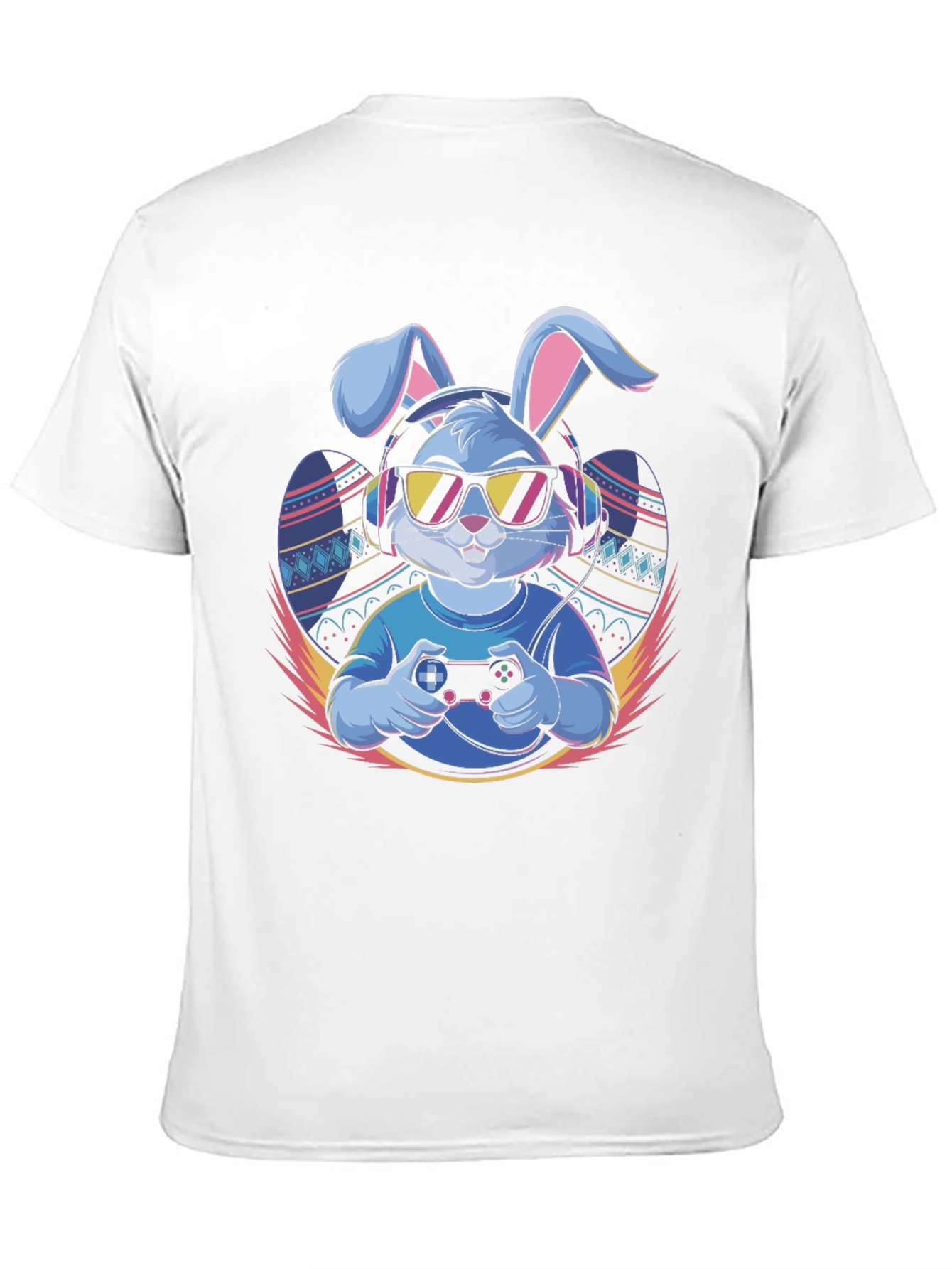 Black Cool Gamer Bunny T-Shirt view 11