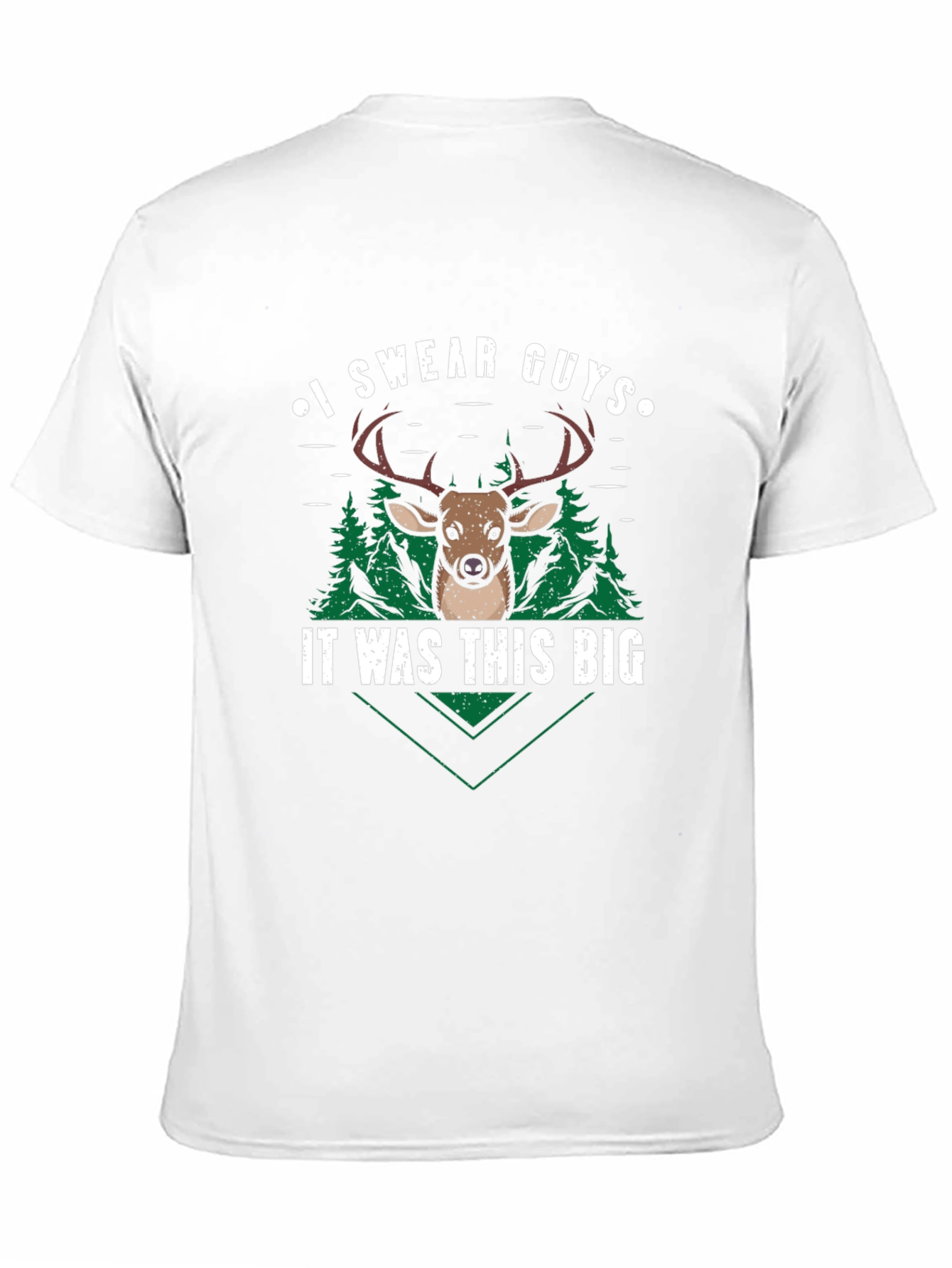 Black Funny Hunting T-Shirt - I Swear Guys It Was This Big Deer Tee view 11