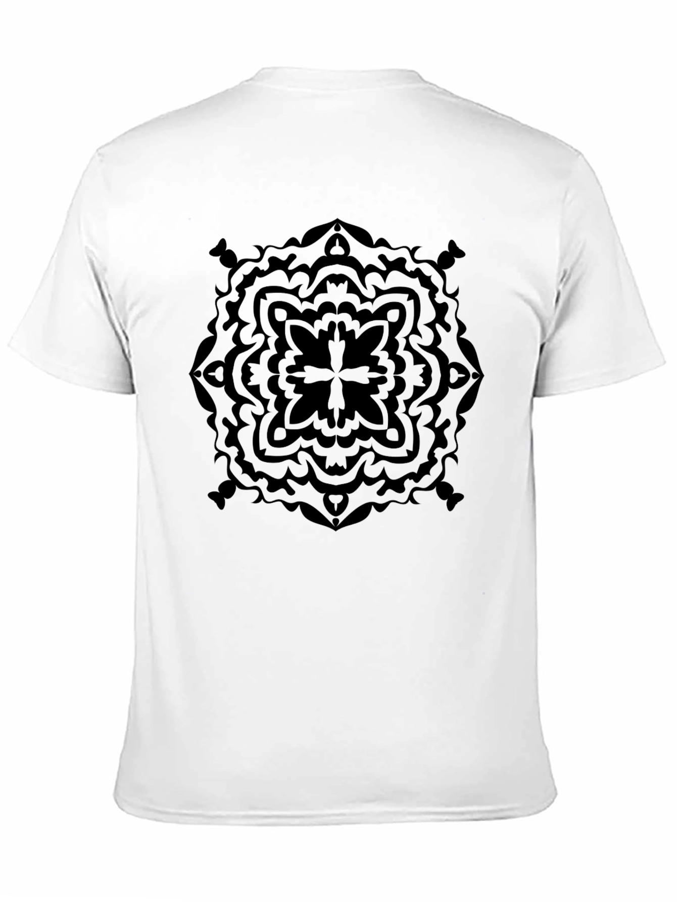 Black Black Geometric Mandala Graphic T-Shirt view 11