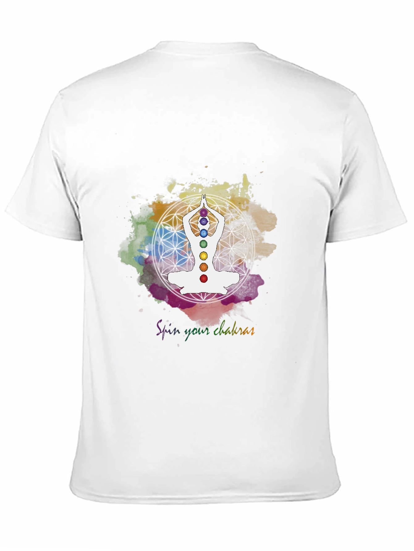 Black Chakra Meditation T-Shirt - Spiritual Yoga Design view 11