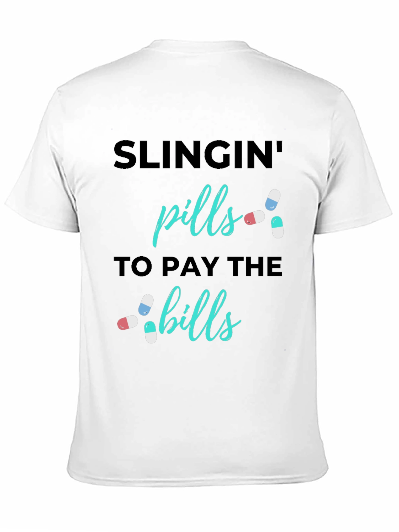 Black Slingin' Pills Graphic Tee - Funny Medical Humor T-Shirt view 11