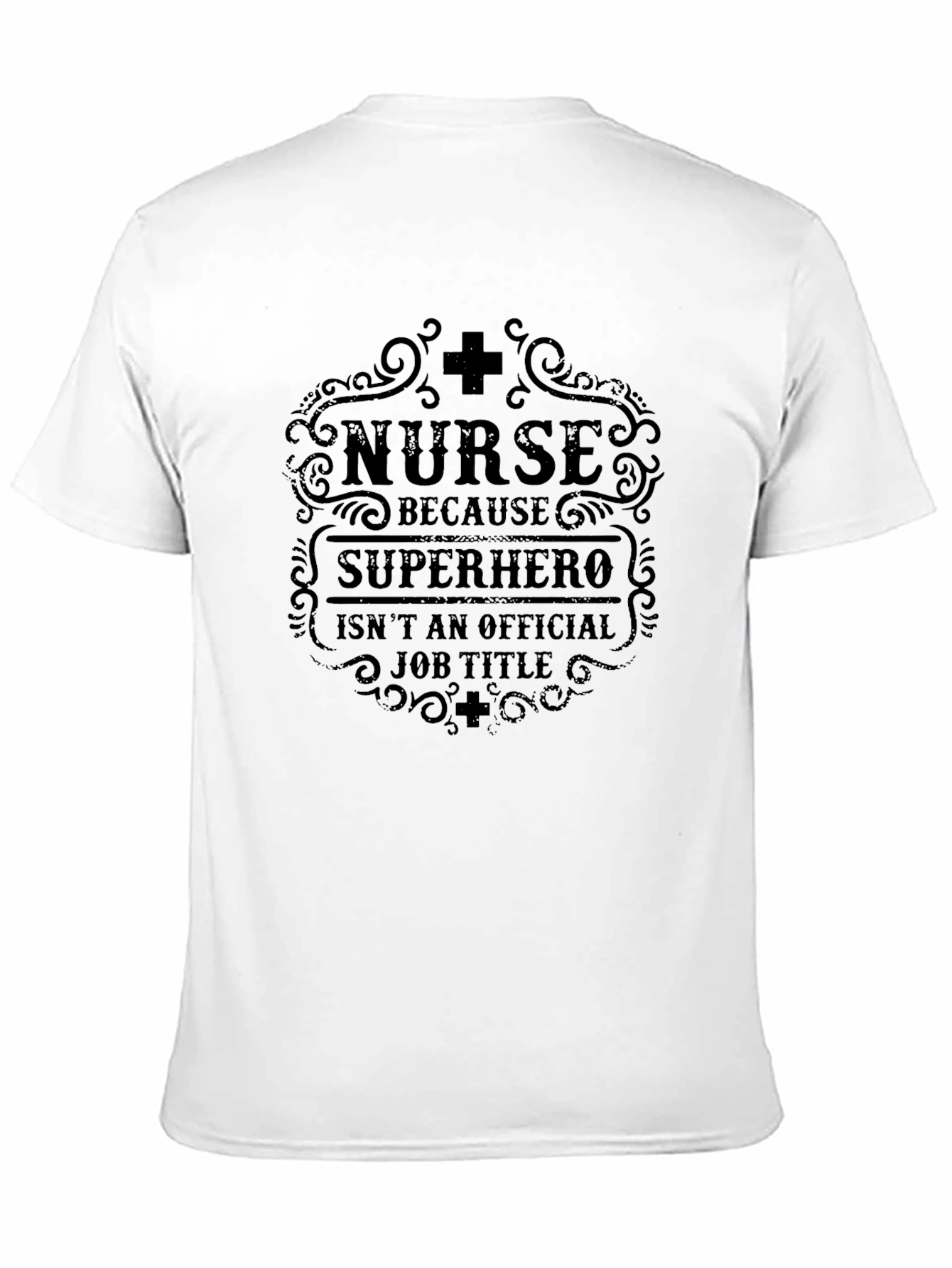 Nurse Superhero T-Shirt - Black Cotton Graphic Tee - 11