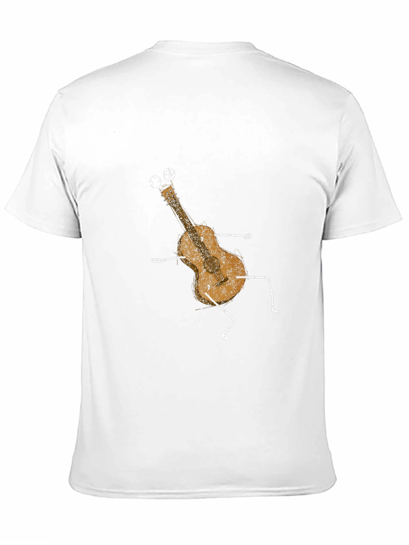 Black Funny Guitar Graphic Tee - Black Cotton T-Shirt view 11