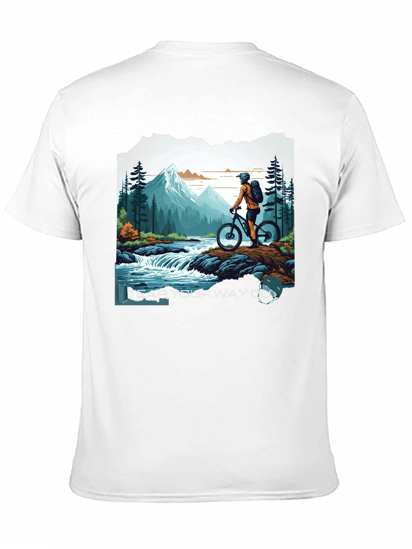 Black Mountain Biker Adventure Graphic Tee - "Tear Your Way Out" view 11
