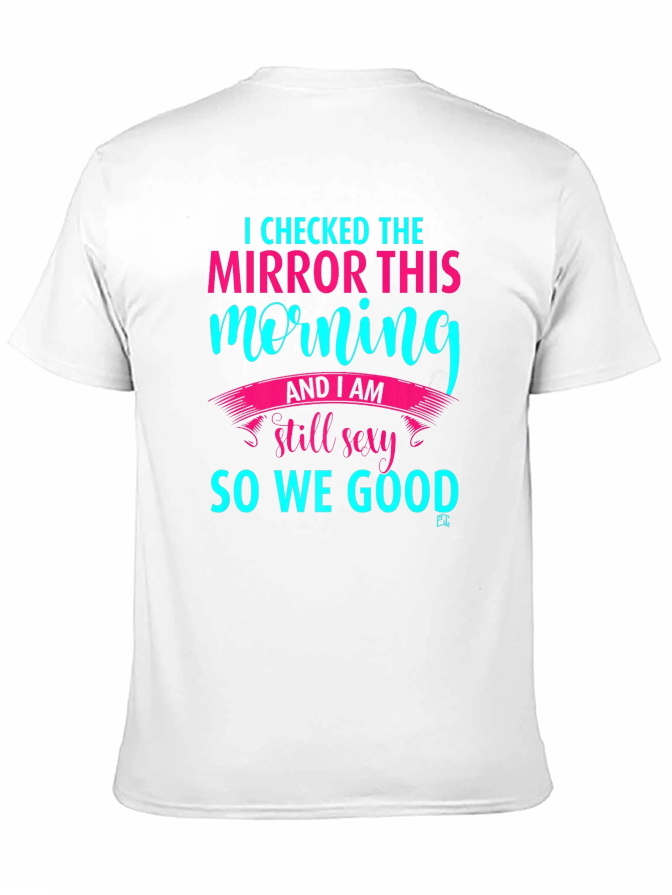 Black Funny I Checked Mirror T-Shirt - Black view 11
