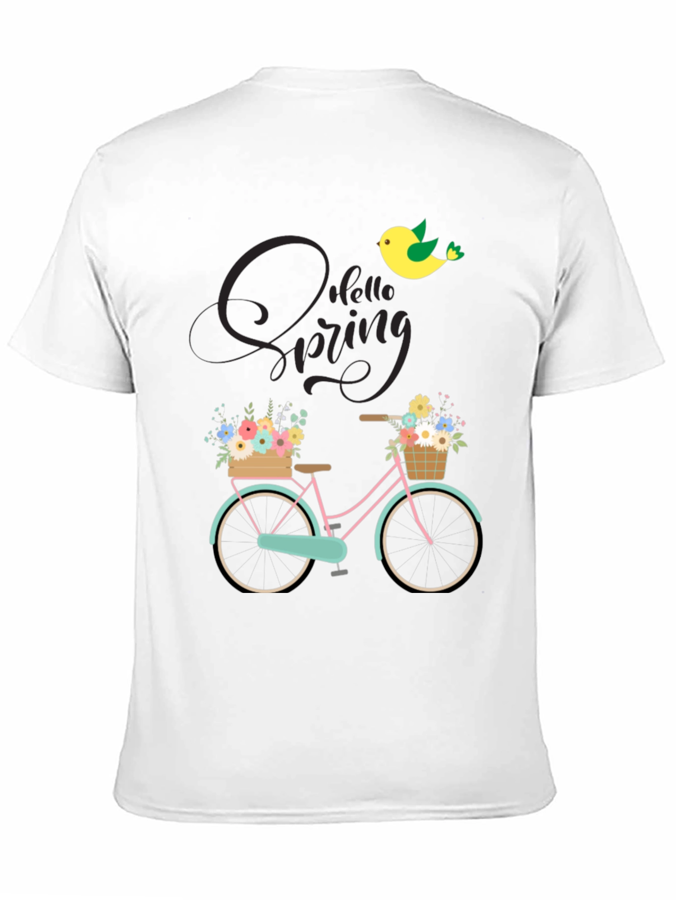 Black Spring Bicycle Graphic T-Shirt view 11