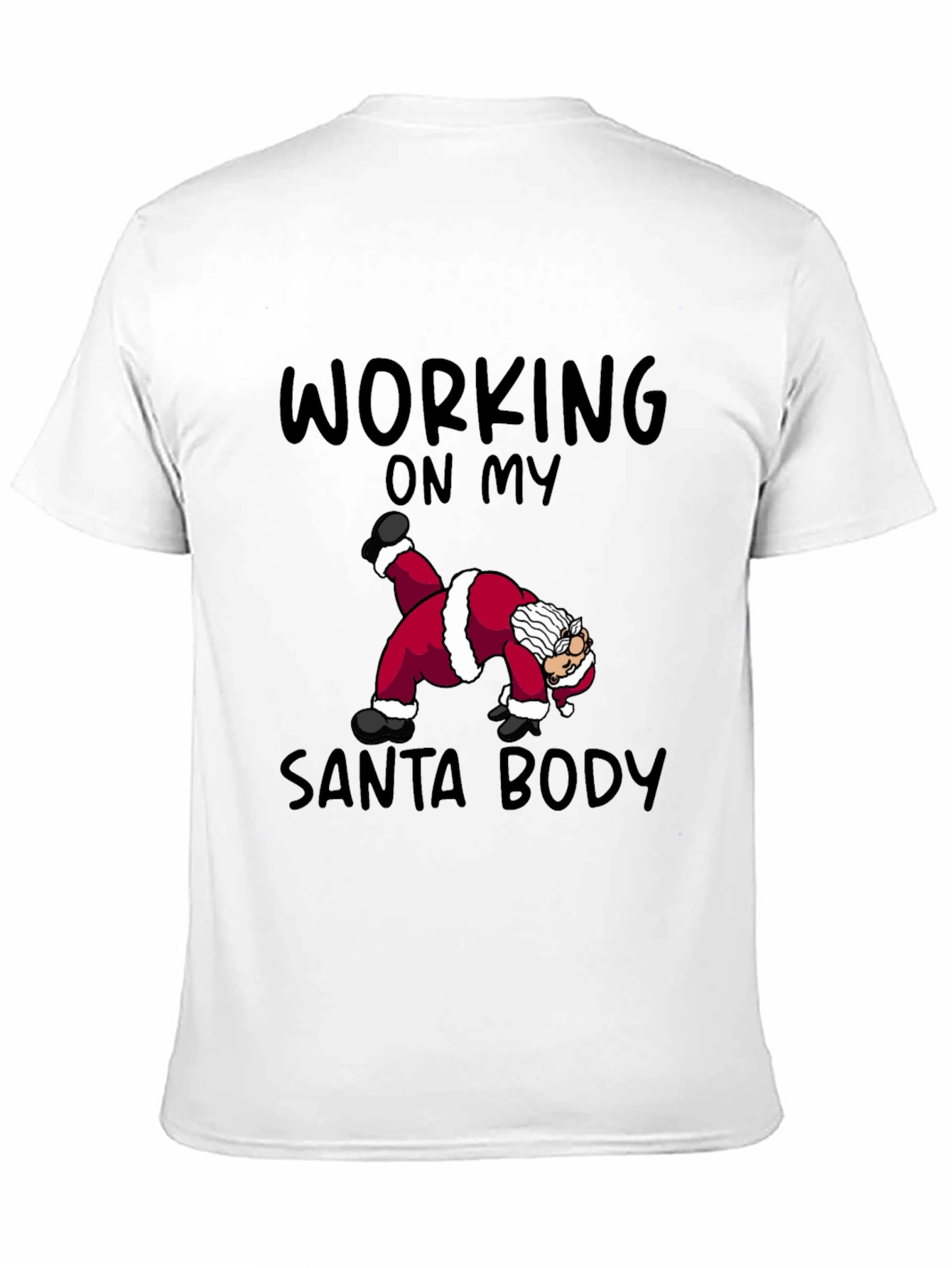 Black Funny Santa Workout T-Shirt view 11