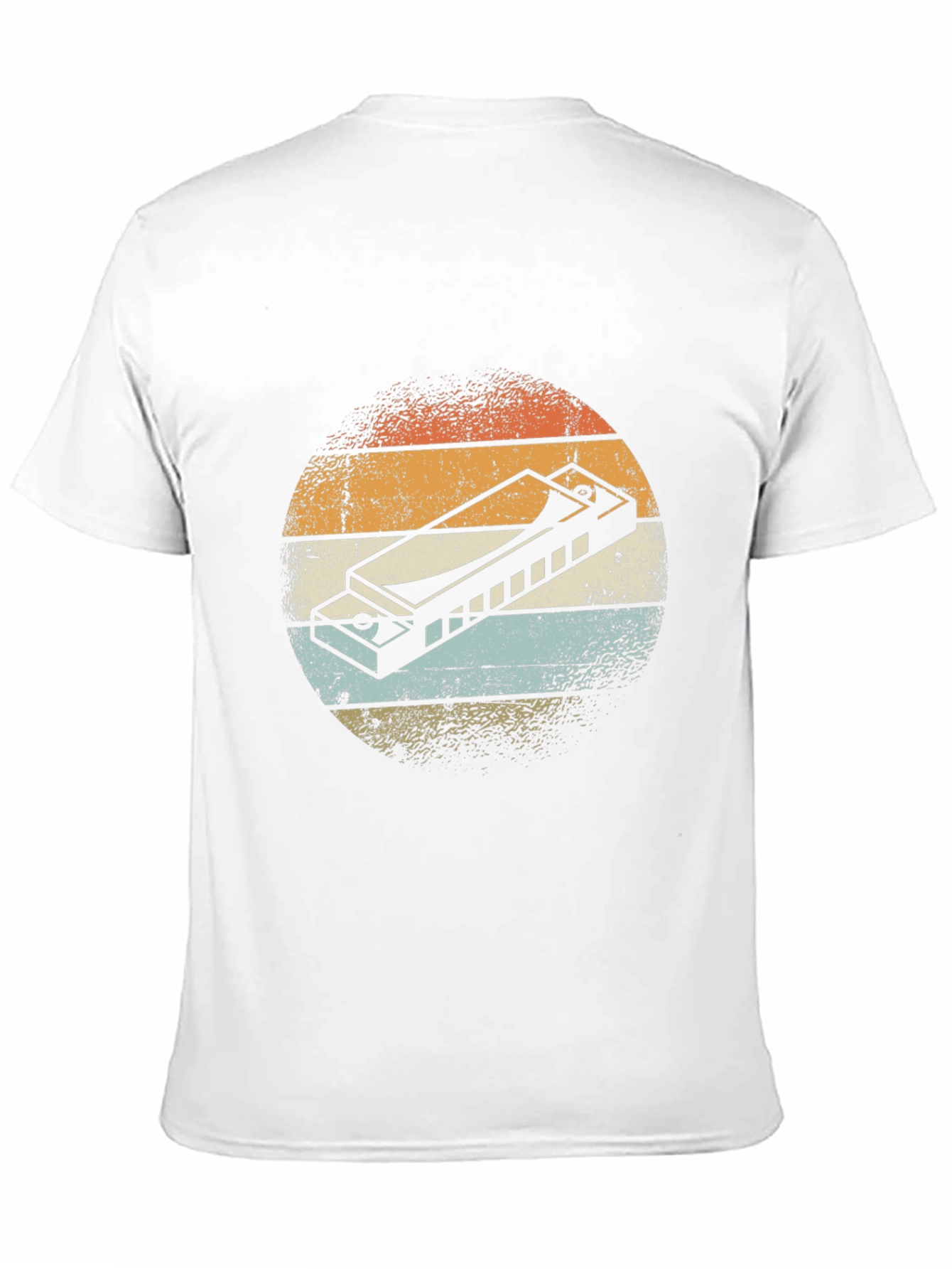 Black Vintage Harmonica Graphic Tee - Retro Music Lover Shirt view 11