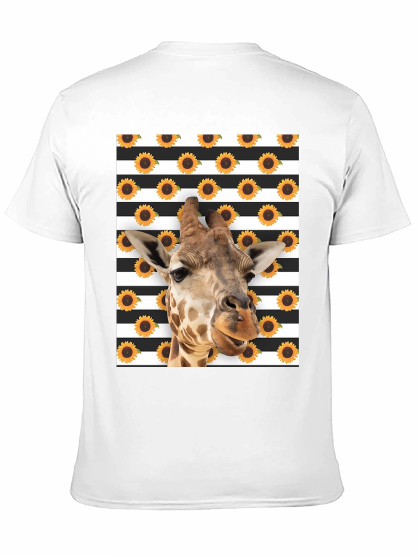 Black Giraffe Sunflower Striped Graphic Tee view 11