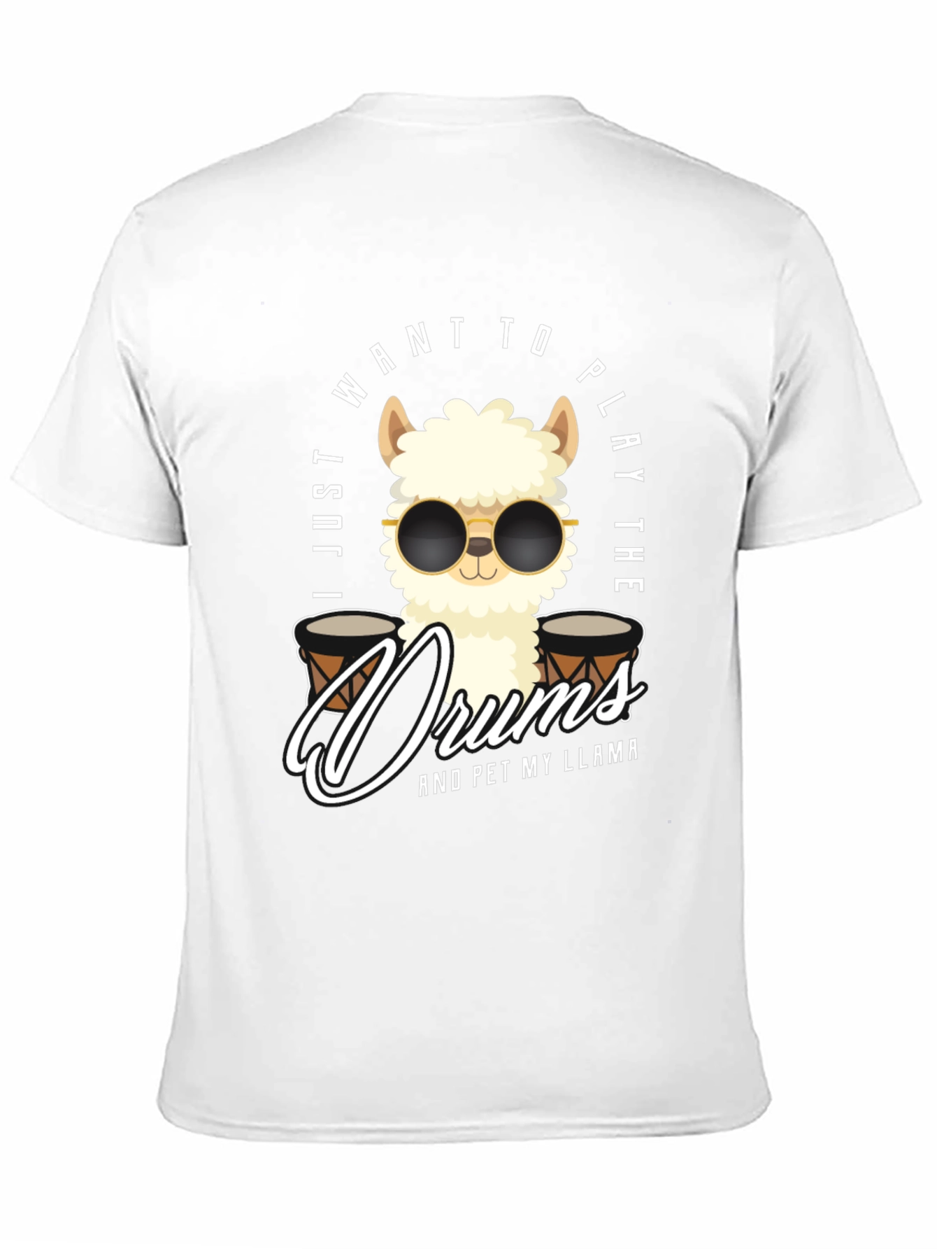 Black Play Drums Llama T-Shirt Funny Pet My Llama Tee view 11