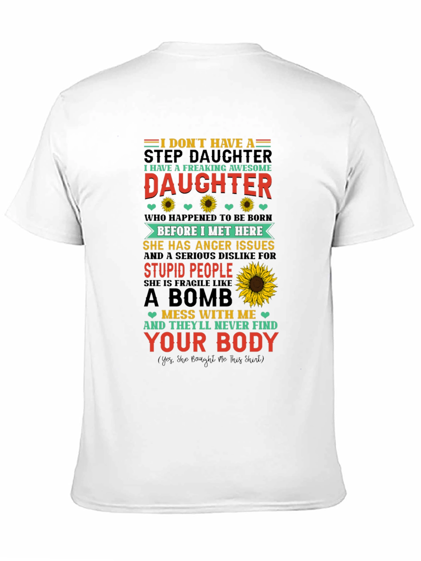 Black Awesome Stepdaughter Novelty T-Shirt view 11