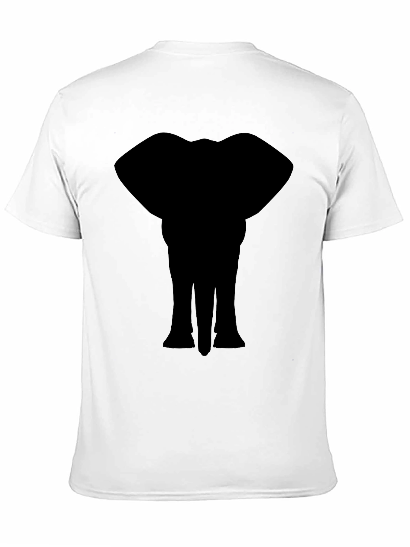 Black Elephant Silhouette Graphic Print T-Shirt view 11
