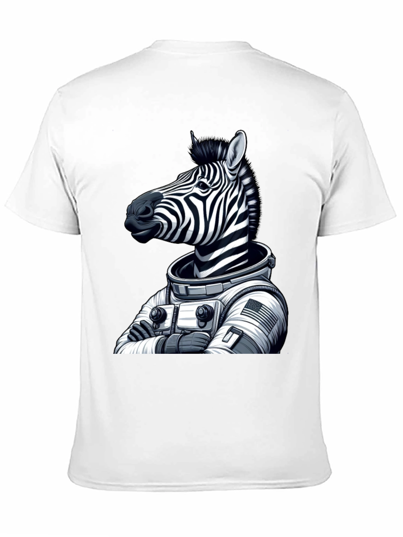 Black Zebra Astronaut Black T-Shirt view 11