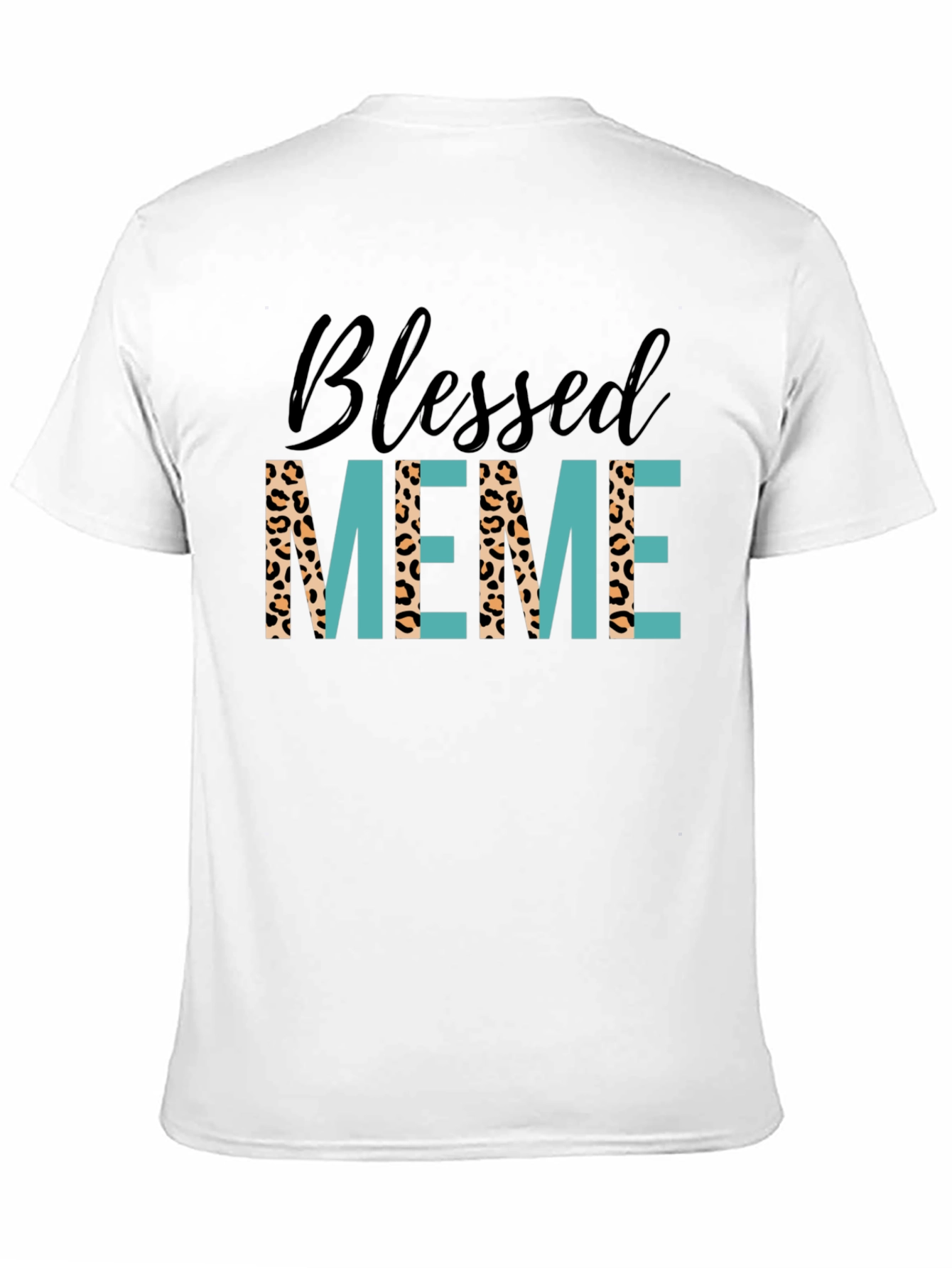 Black Blessed Meme Graphic Tee - Trendy Animal Print T-Shirt view 11