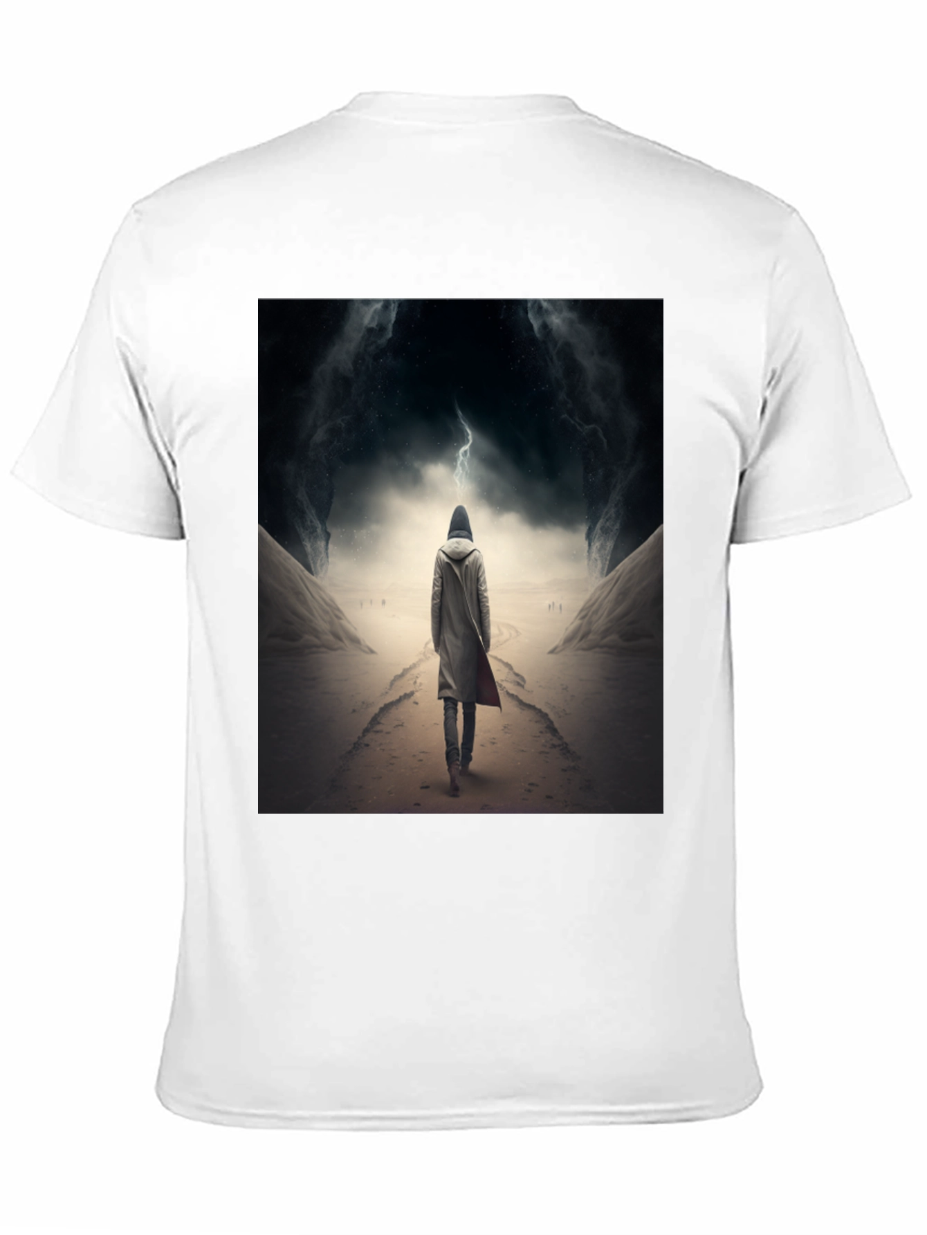 Black Hooded Figure Lightning Black T-Shirt view 11