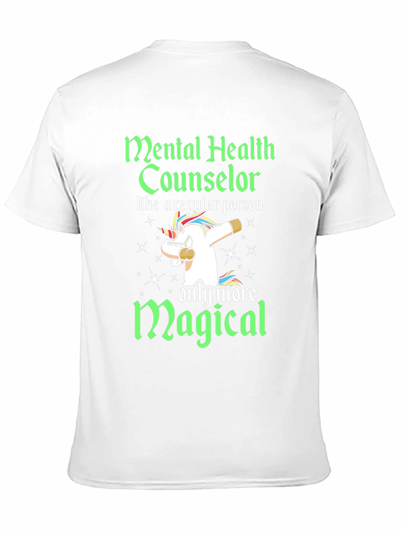 Black Mental Health Counselor Unicorn Graphic T-Shirt view 11