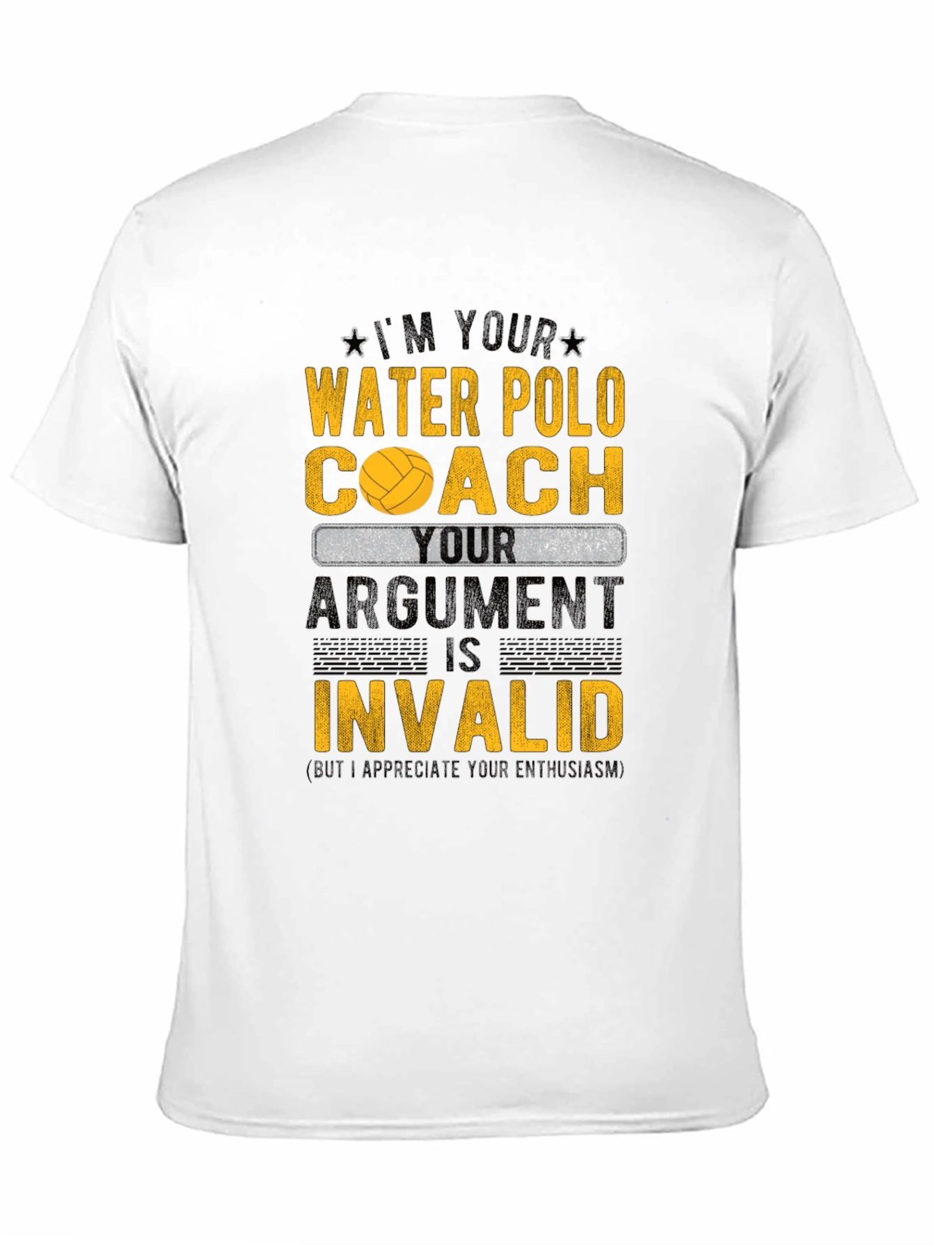 Black Water Polo Coach T-Shirt - Your Argument is Invalid! view 11