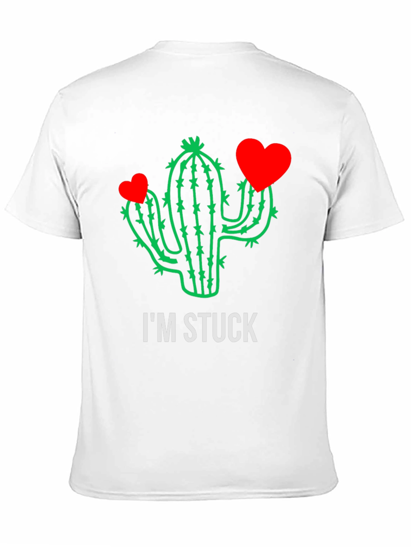 Black I'm Stuck Cactus T-Shirt - Funny Graphic Tee view 11