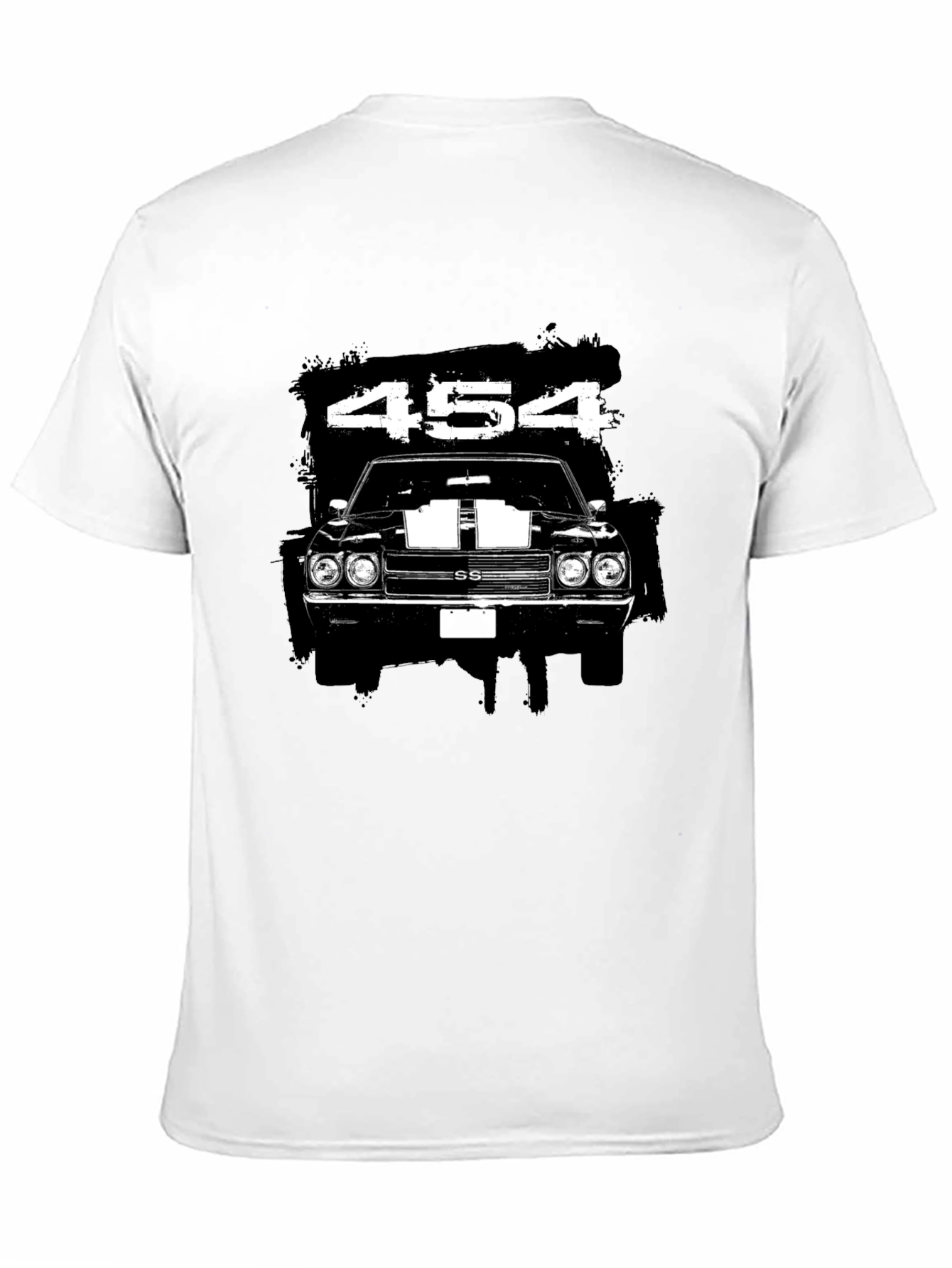 Black 454 Muscle Car Graphic Black T-Shirt view 11