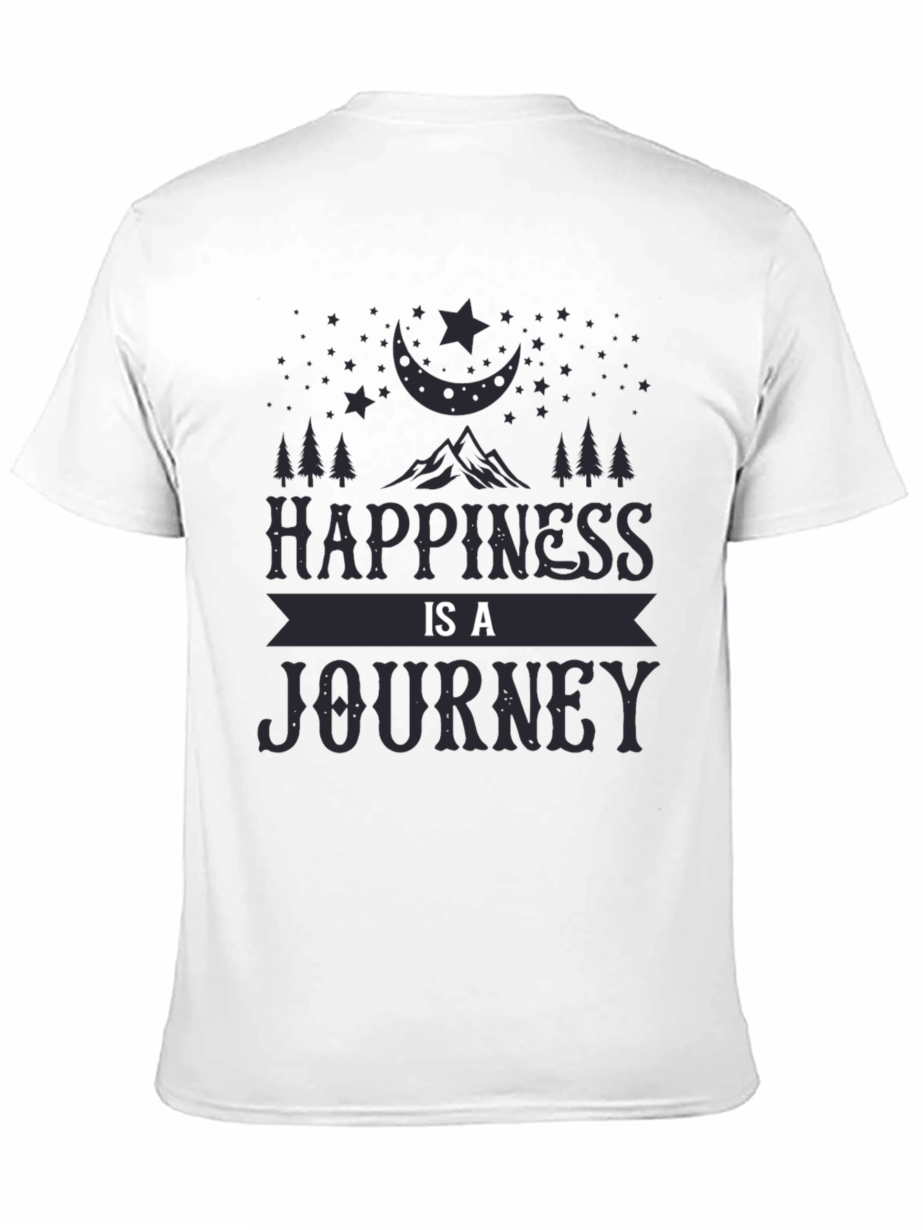 Black Happiness Is A Journey Black T-Shirt view 11