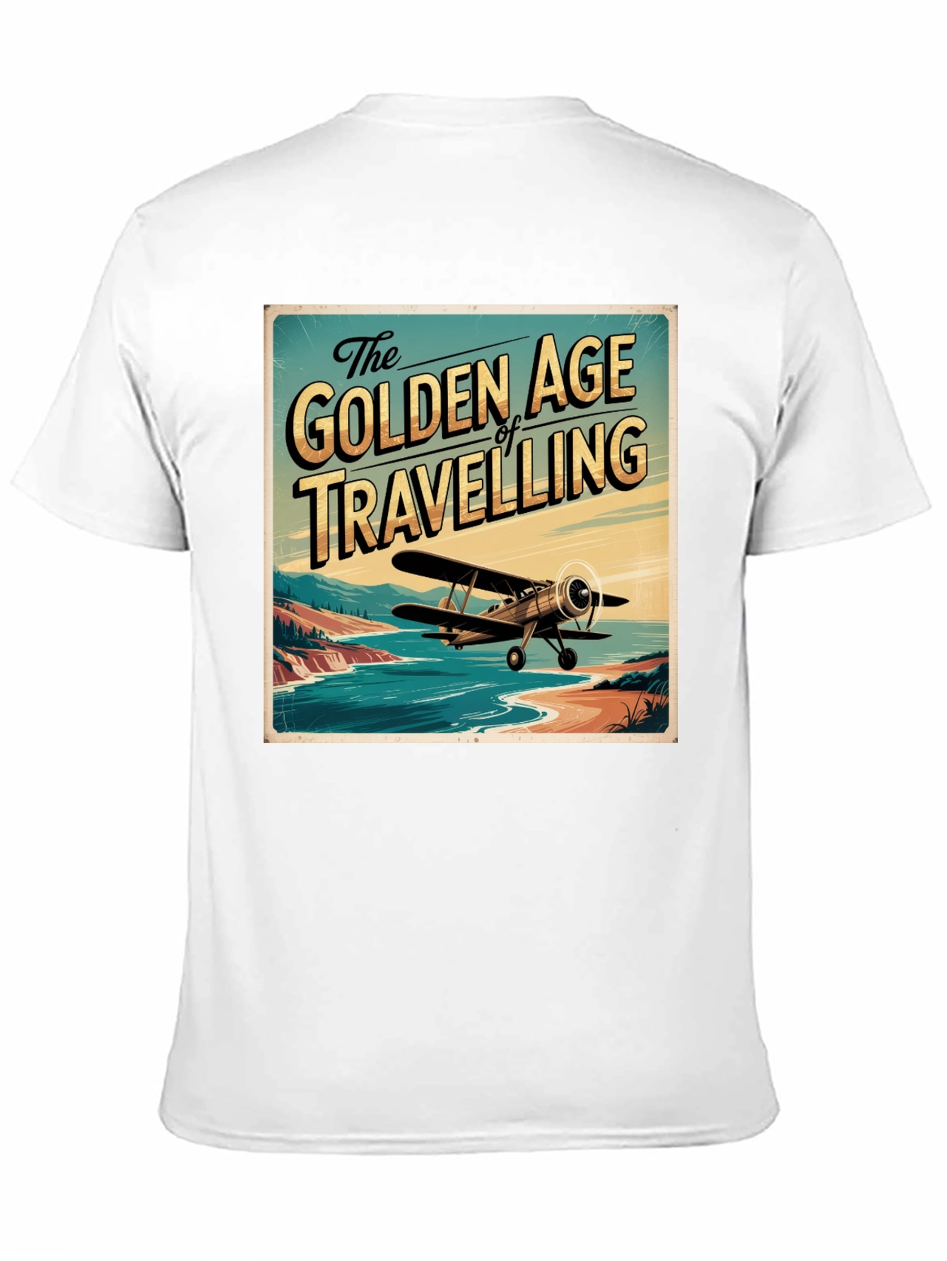 Black Golden Age of Travelling Graphic Tee view 11