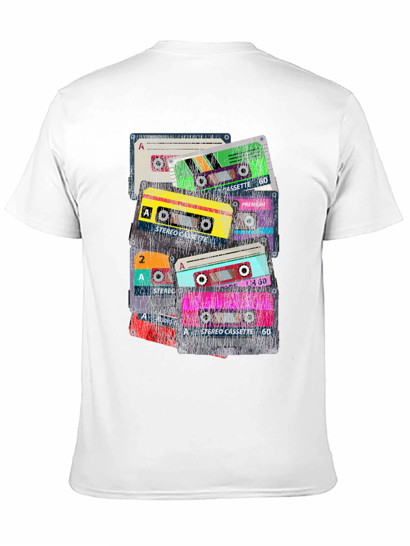 Black Retro Cassette Tape Graphic T-Shirt view 11