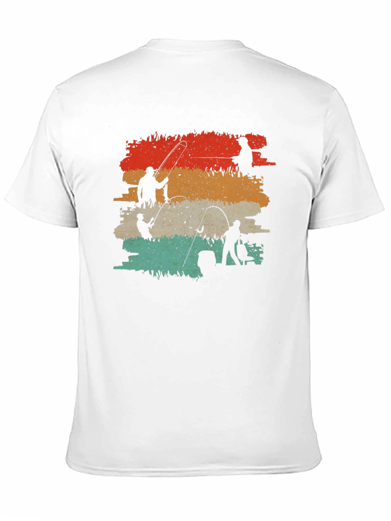 Black Vintage Fishing Silhouette Graphic Tee view 11